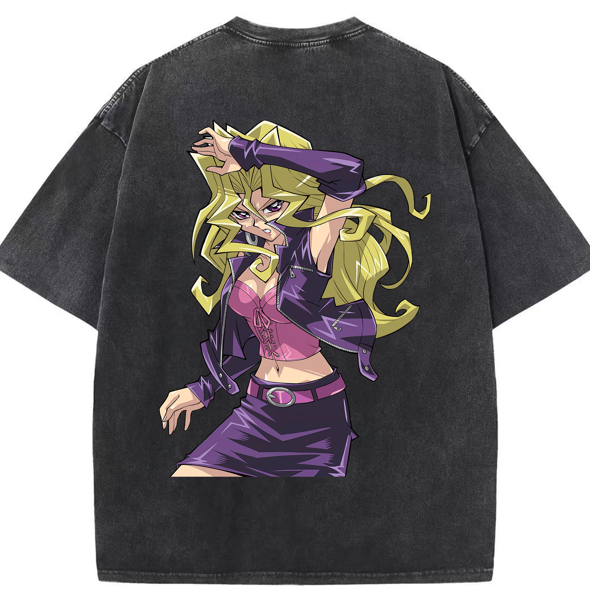 （画像用） 遊☆戯☆王 Yu-Gi-Oh! 綿100% ヴィンテージ風 半袖Tシャツ（背面プリント）