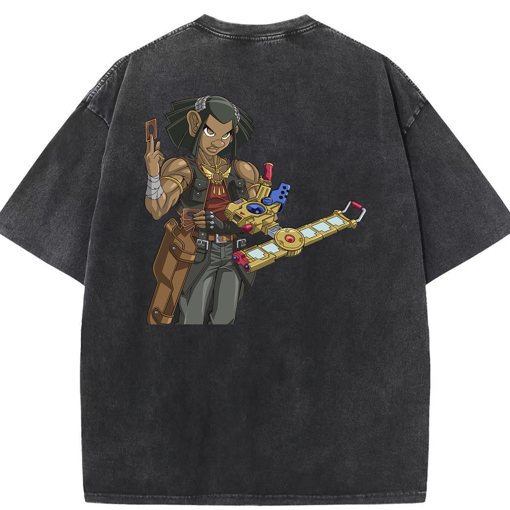 （画像用） 遊☆戯☆王 Yu-Gi-Oh! 綿100% ヴィンテージ風 半袖Tシャツ（背面プリント）