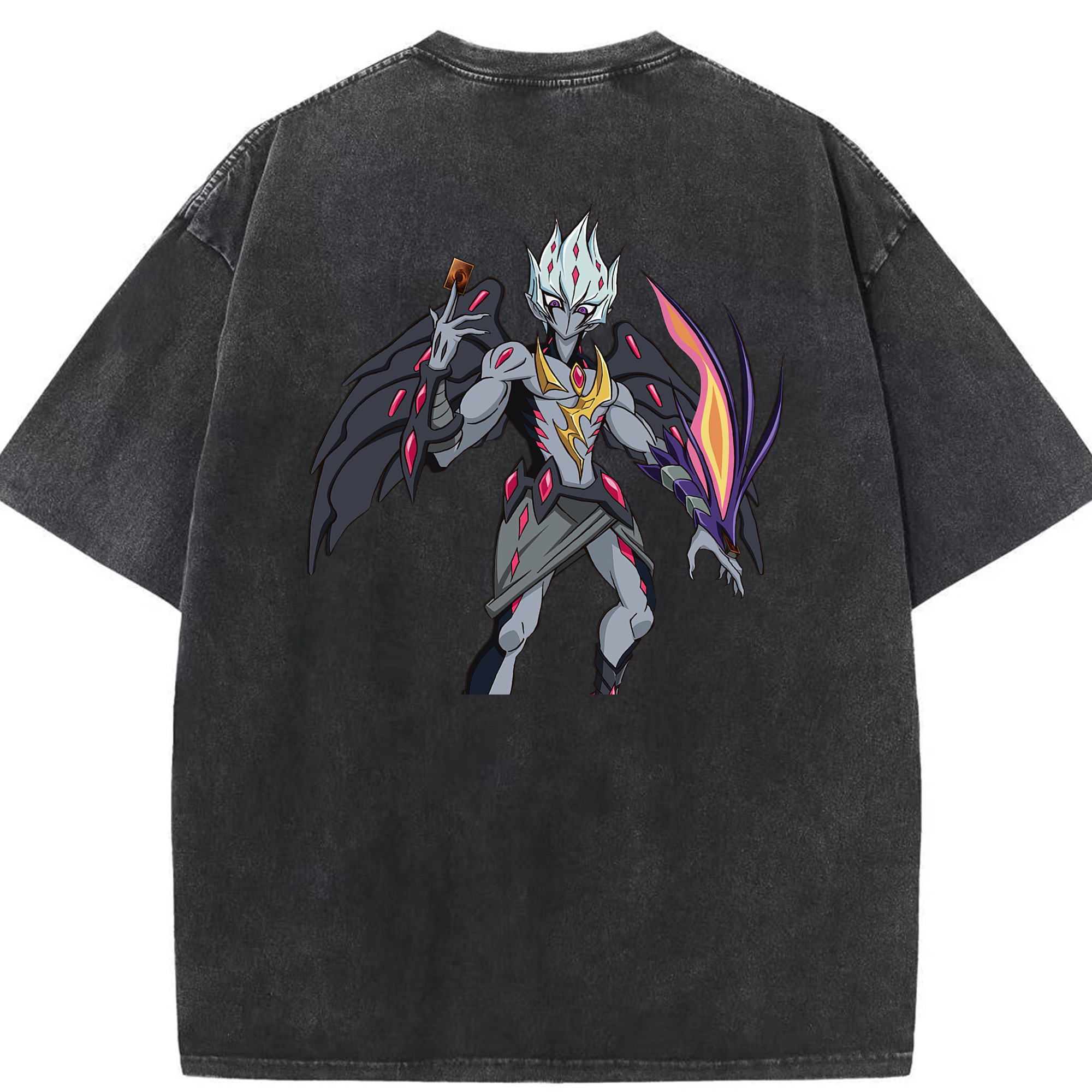 （画像用） 遊☆戯☆王 Yu-Gi-Oh! 綿100% ヴィンテージ風 半袖Tシャツ（背面プリント）