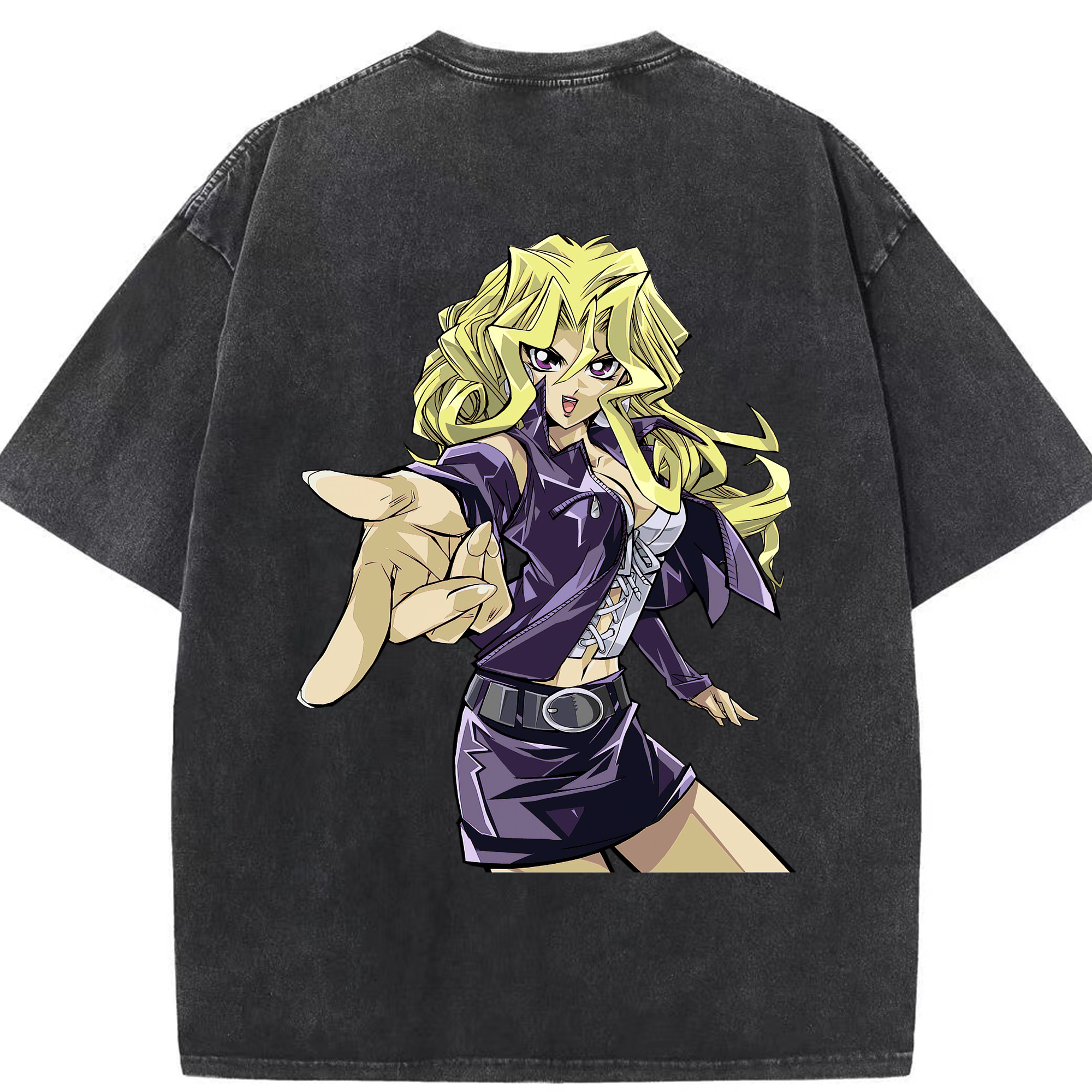 （画像用） 遊☆戯☆王 Yu-Gi-Oh! 綿100% ヴィンテージ風 半袖Tシャツ（背面プリント）