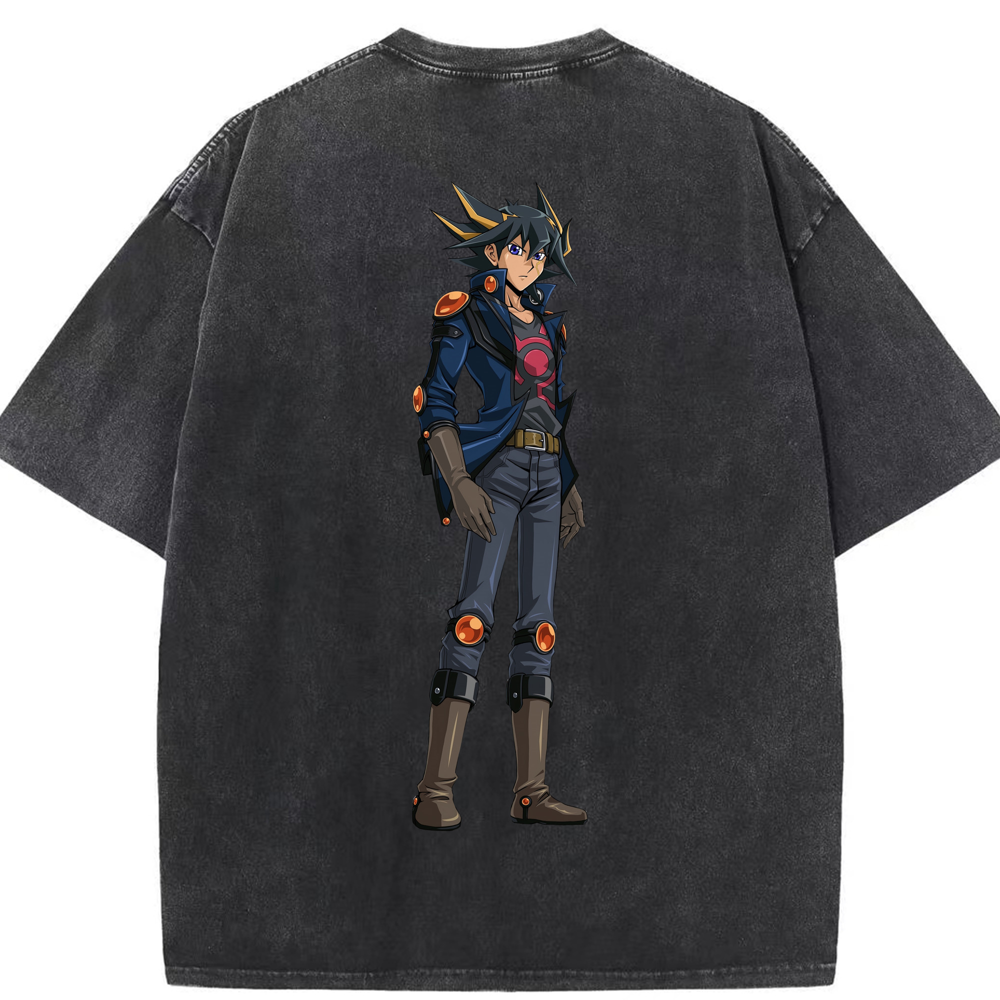 （画像用） 遊☆戯☆王 Yu-Gi-Oh! 綿100% ヴィンテージ風 半袖Tシャツ（背面プリント）