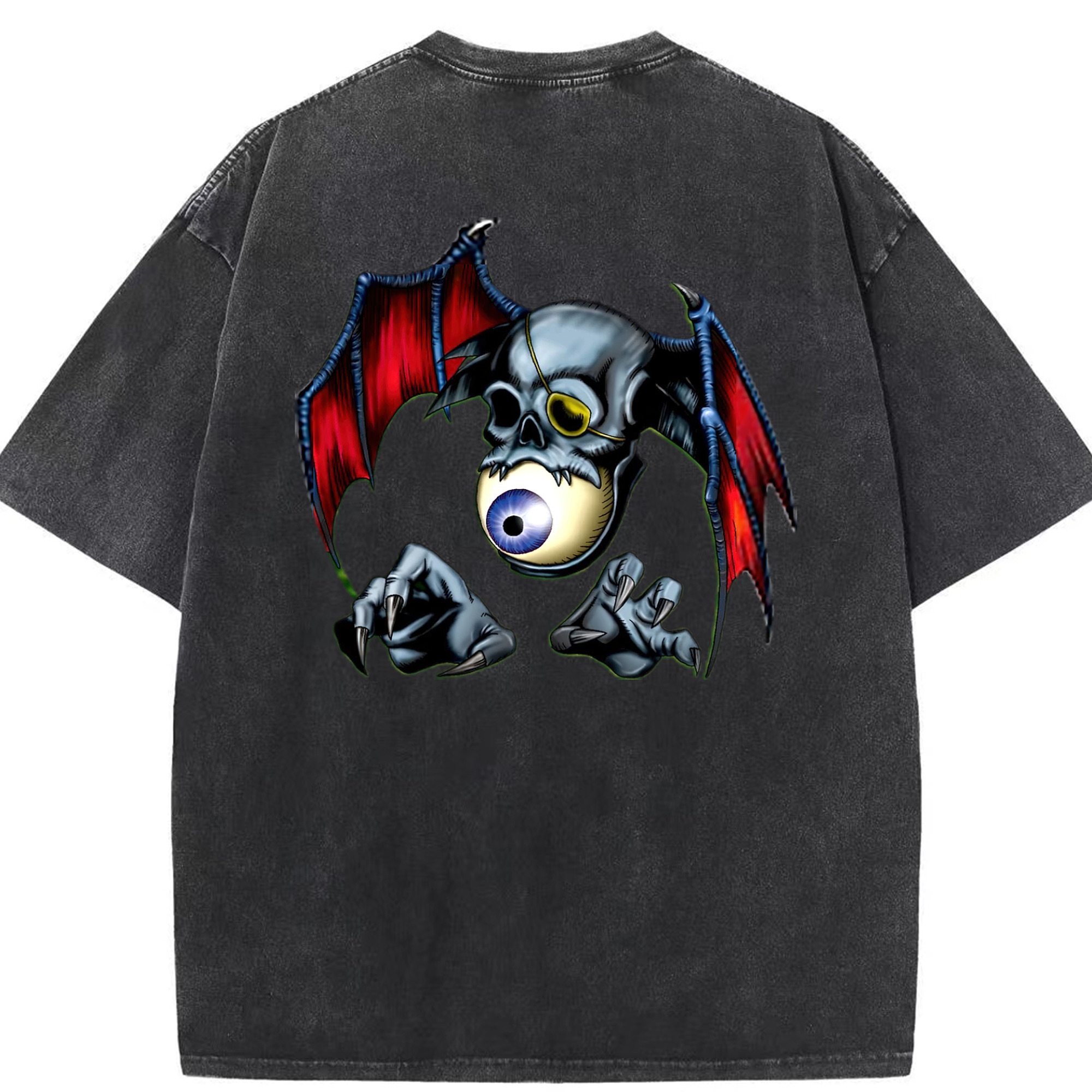 （画像用） 遊☆戯☆王 Yu-Gi-Oh! 綿100% ヴィンテージ風 半袖Tシャツ（背面プリント）