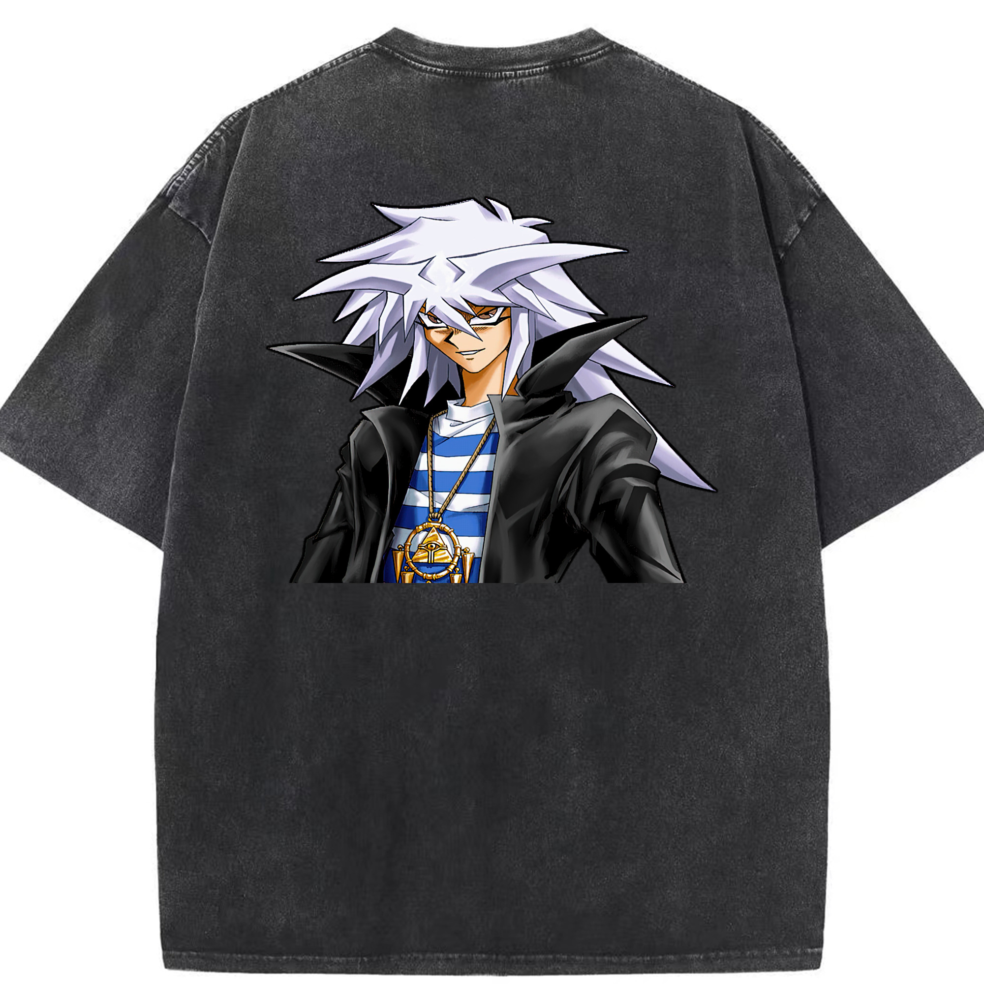 （画像用） 遊☆戯☆王 Yu-Gi-Oh! 綿100% ヴィンテージ風 半袖Tシャツ（背面プリント）