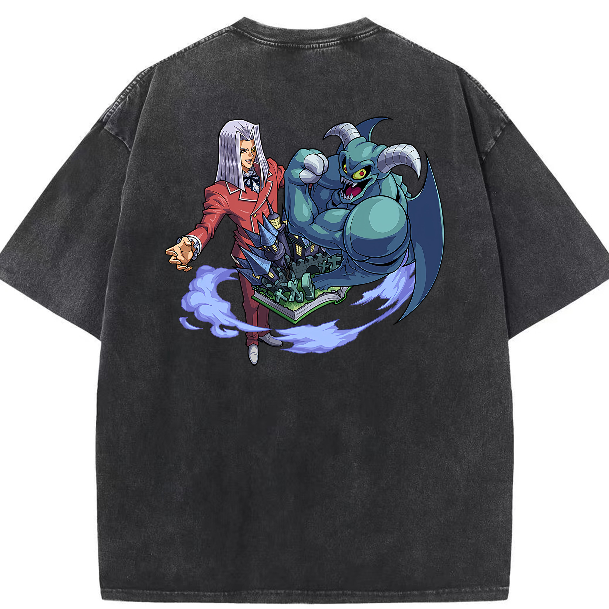 （画像用） 遊☆戯☆王 Yu-Gi-Oh! 綿100% ヴィンテージ風 半袖Tシャツ（背面プリント）