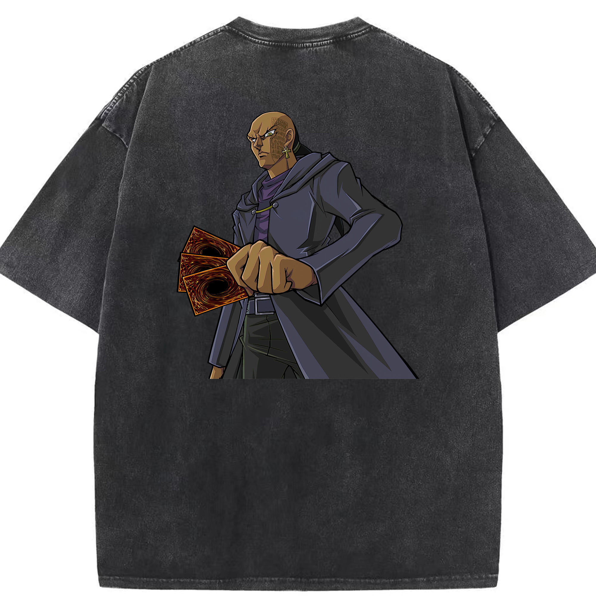 （画像用） 遊☆戯☆王 Yu-Gi-Oh! 綿100% ヴィンテージ風 半袖Tシャツ（背面プリント）