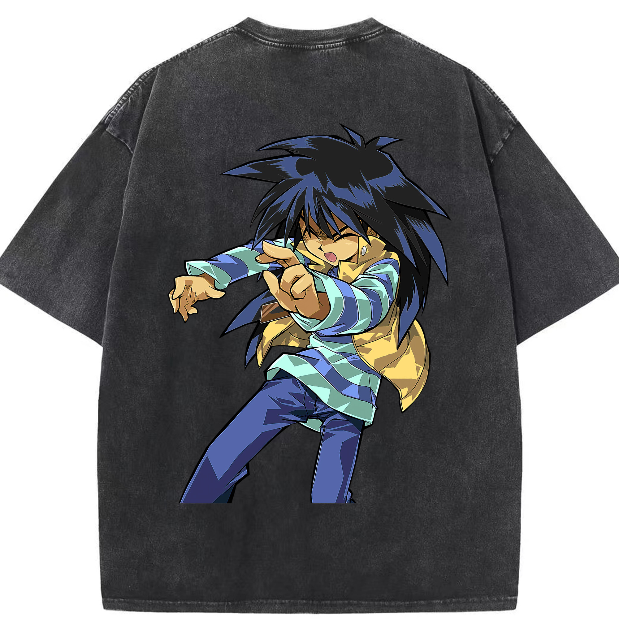 （画像用） 遊☆戯☆王 Yu-Gi-Oh! 綿100% ヴィンテージ風 半袖Tシャツ（背面プリント）