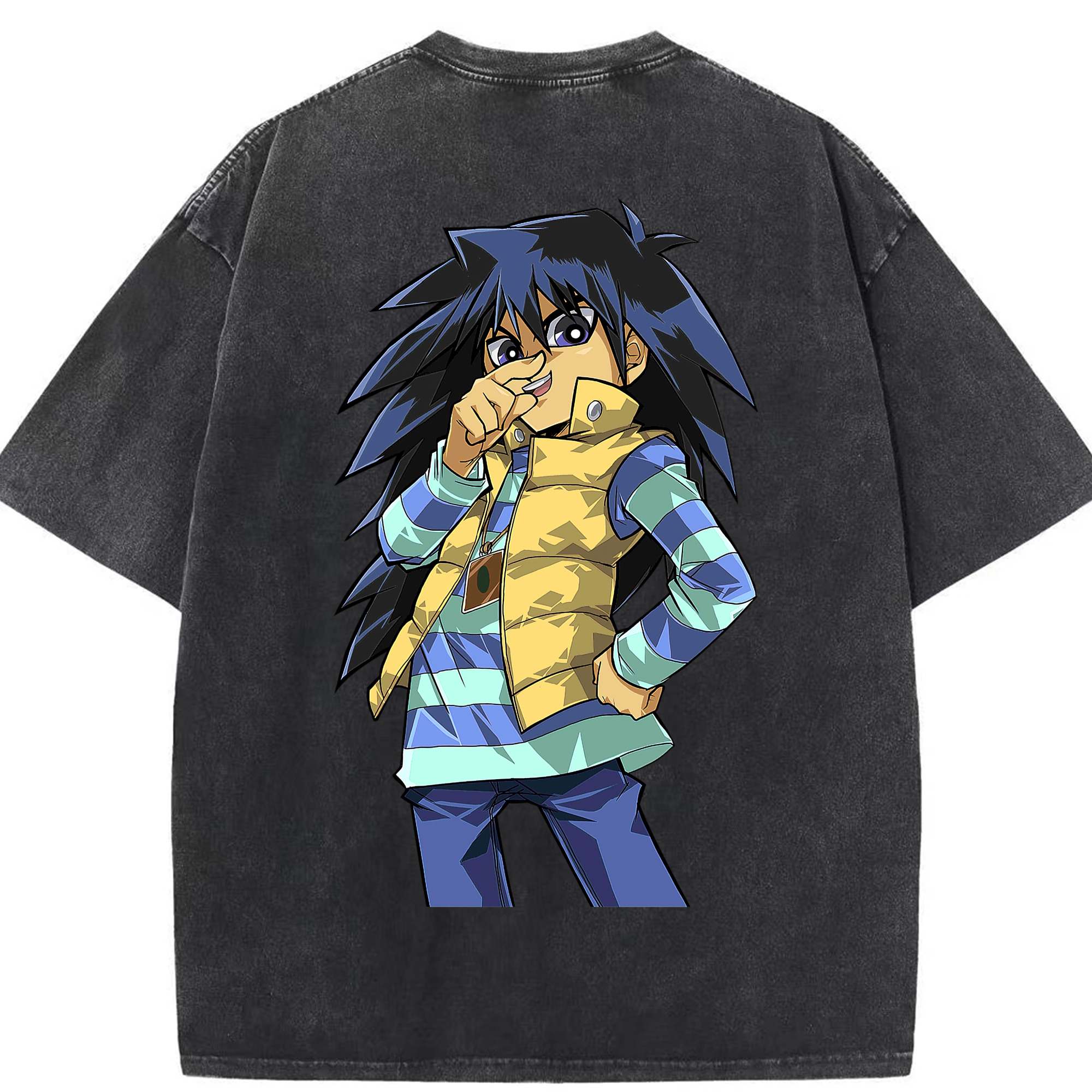 （画像用） 遊☆戯☆王 Yu-Gi-Oh! 綿100% ヴィンテージ風 半袖Tシャツ（背面プリント）
