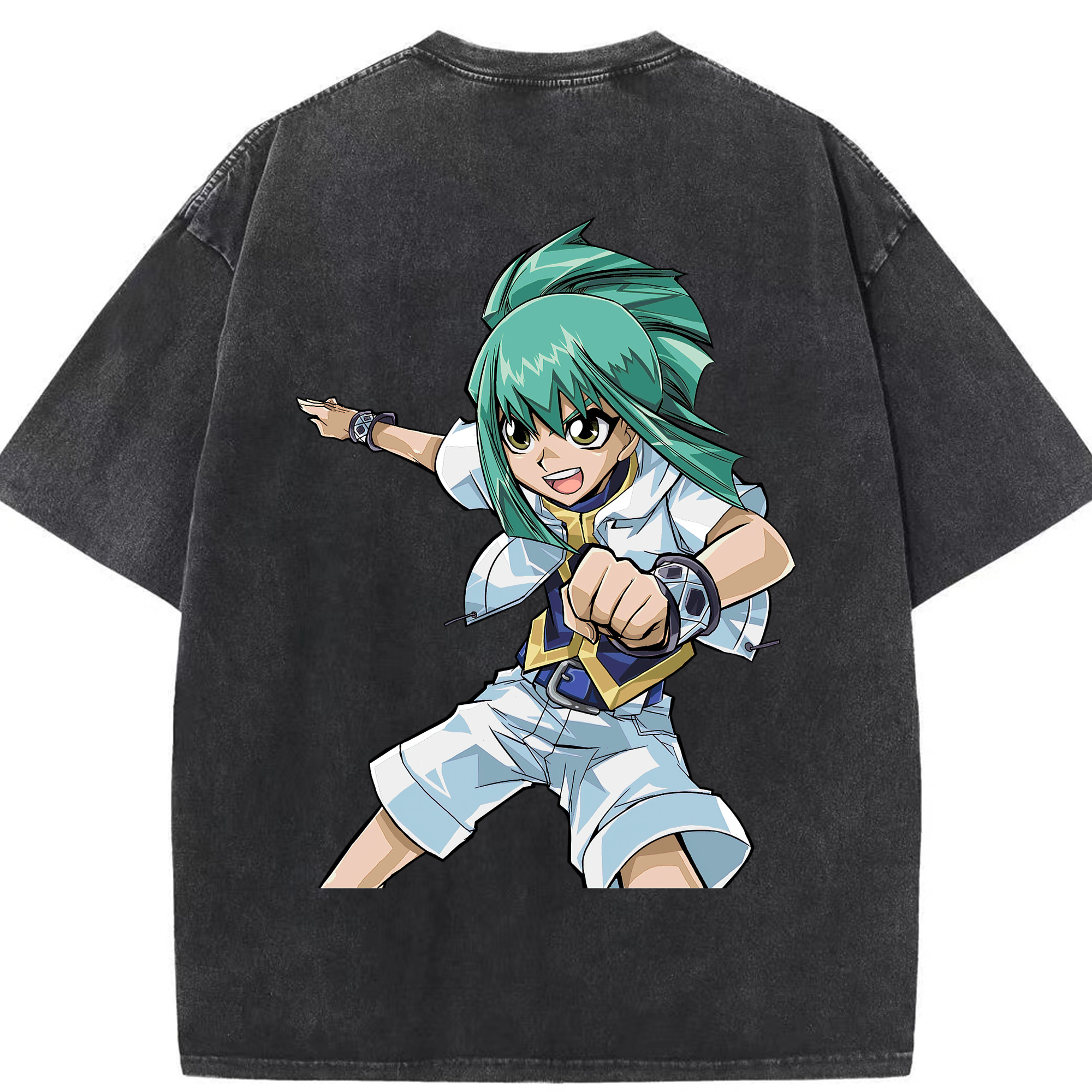 （画像用） 遊☆戯☆王 Yu-Gi-Oh! 綿100% ヴィンテージ風 半袖Tシャツ（背面プリント）