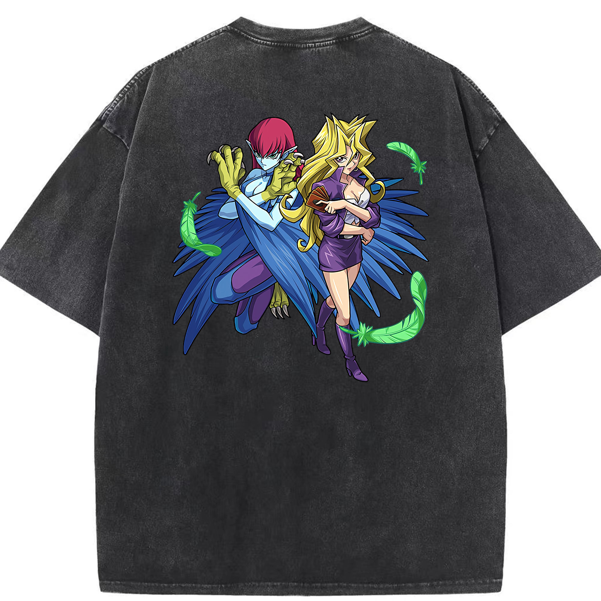 （画像用） 遊☆戯☆王 Yu-Gi-Oh! 綿100% ヴィンテージ風 半袖Tシャツ（背面プリント）