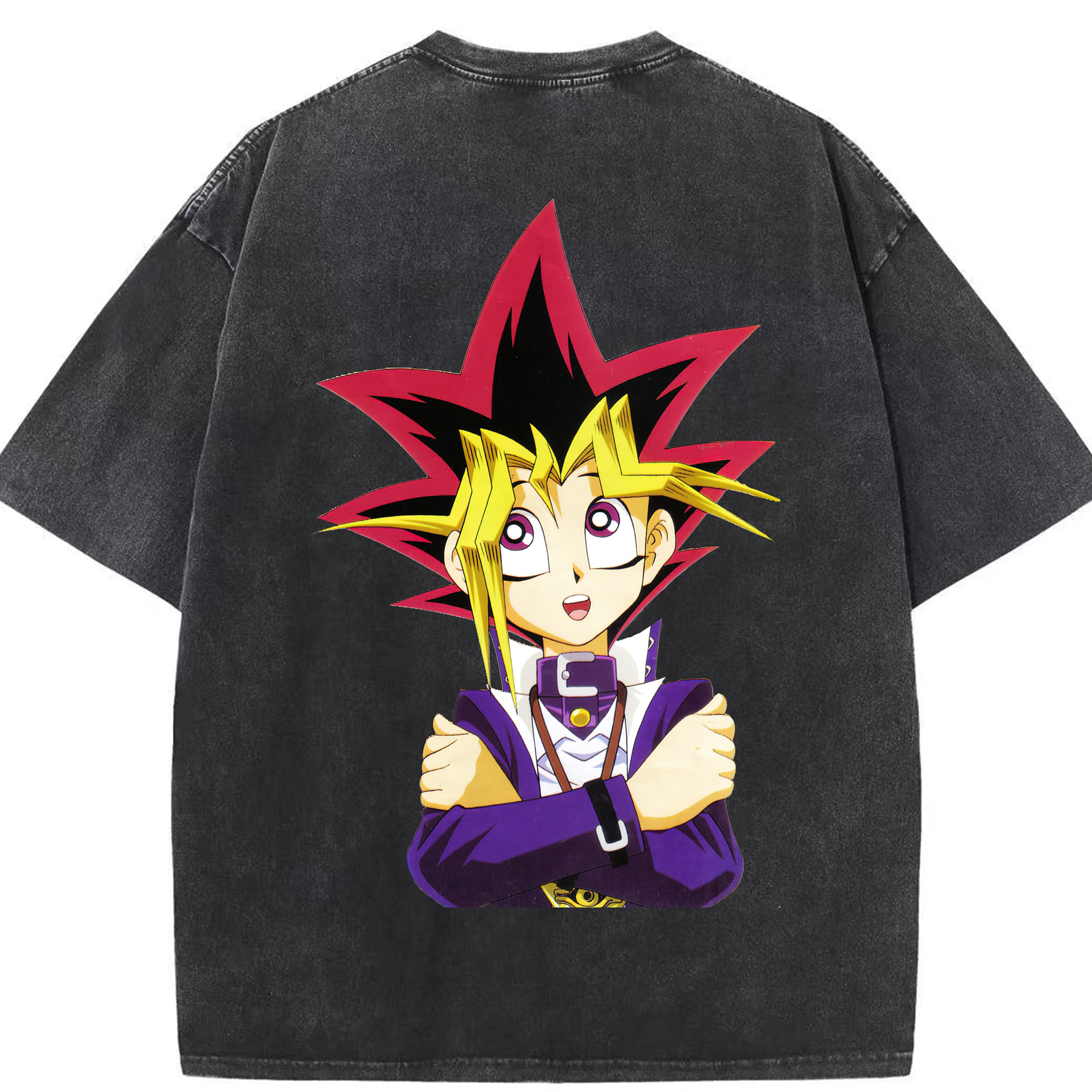 （画像用） 遊☆戯☆王 Yu-Gi-Oh! 綿100% ヴィンテージ風 半袖Tシャツ（背面プリント）