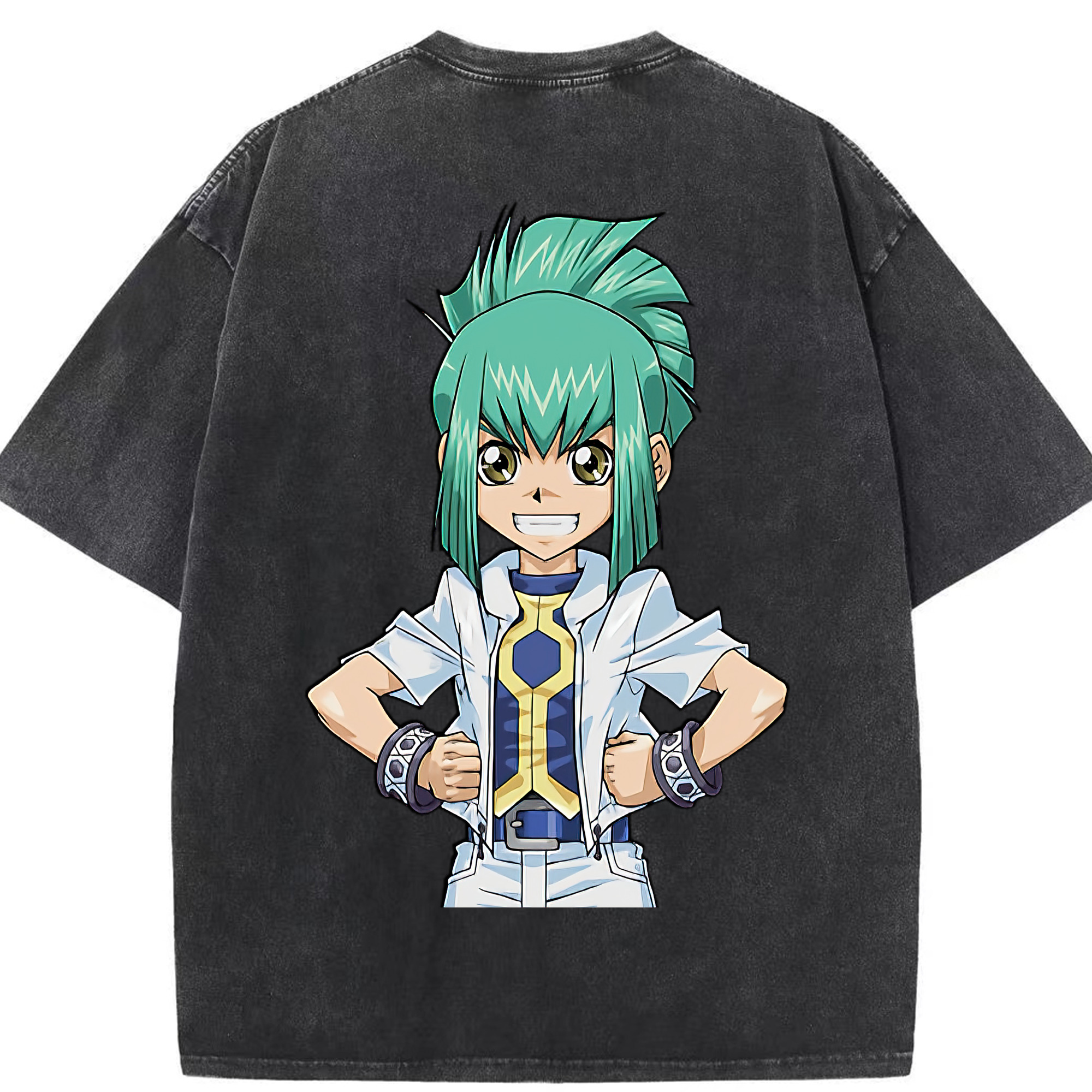 （画像用） 遊☆戯☆王 Yu-Gi-Oh! 綿100% ヴィンテージ風 半袖Tシャツ（背面プリント）