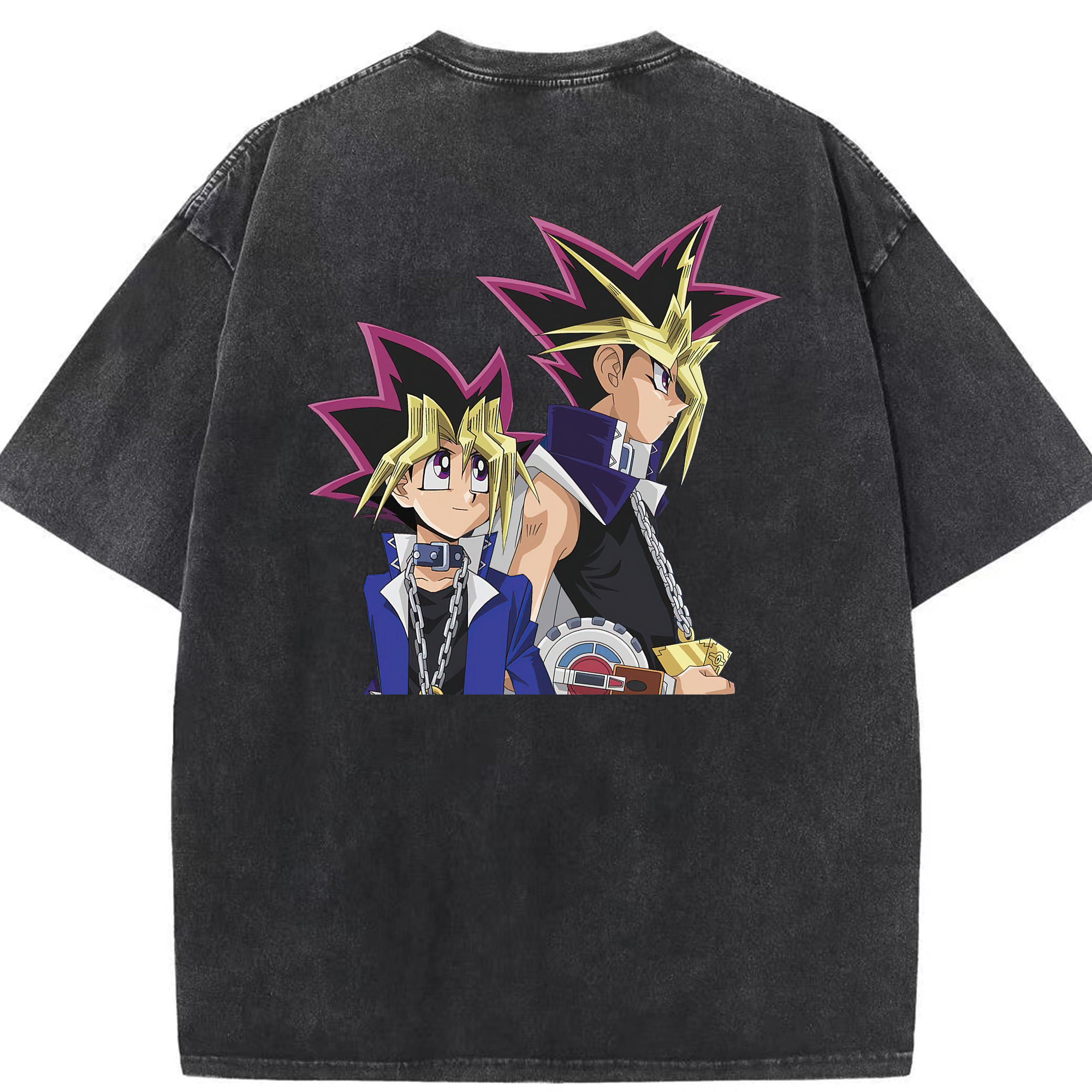 （画像用） 遊☆戯☆王 Yu-Gi-Oh! 綿100% ヴィンテージ風 半袖Tシャツ（背面プリント）