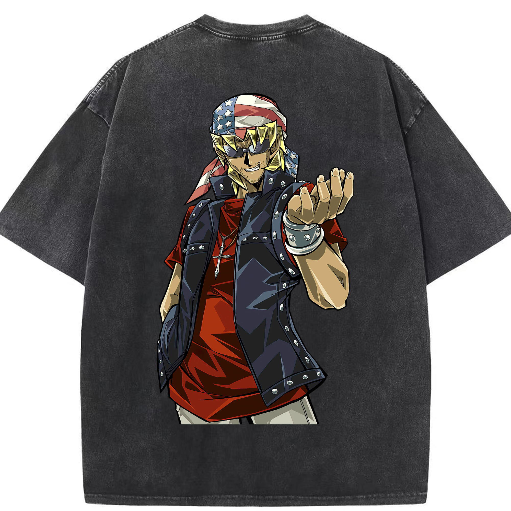 （画像用） 遊☆戯☆王 Yu-Gi-Oh! 綿100% ヴィンテージ風 半袖Tシャツ（背面プリント）