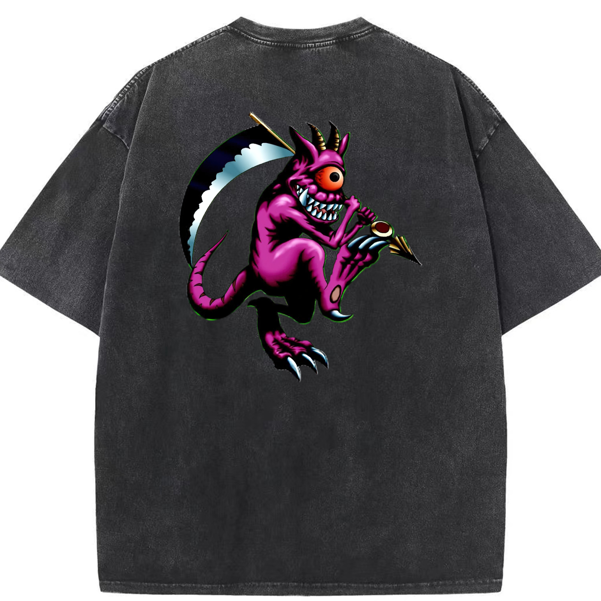 （画像用） 遊☆戯☆王 Yu-Gi-Oh! 綿100% ヴィンテージ風 半袖Tシャツ（背面プリント）