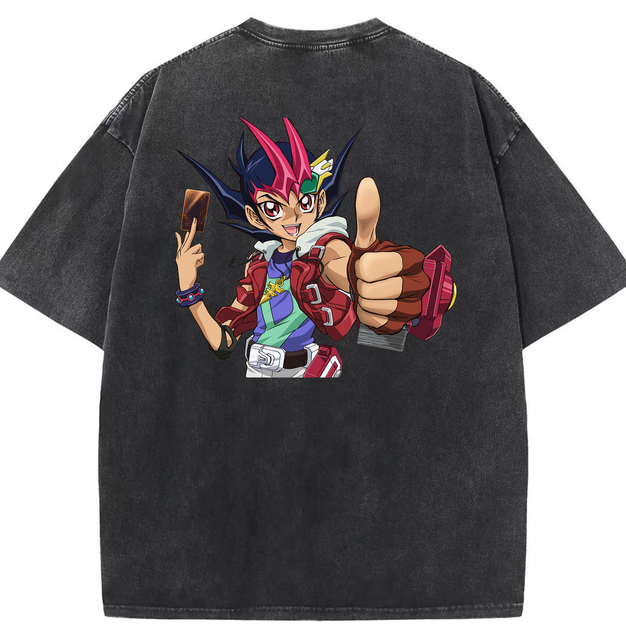 （画像用） 遊☆戯☆王 Yu-Gi-Oh! 綿100% ヴィンテージ風 半袖Tシャツ（背面プリント）