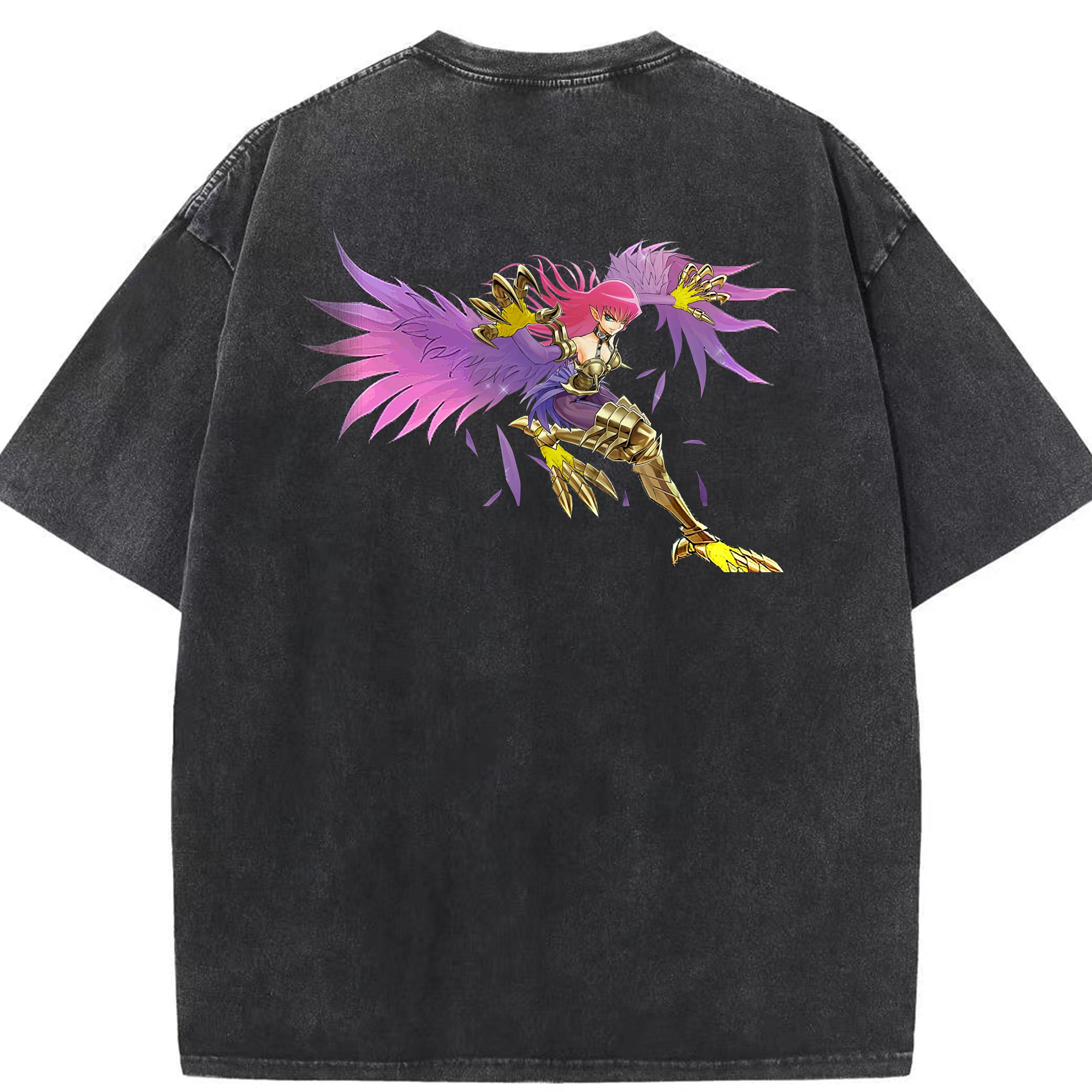 （画像用） 遊☆戯☆王 Yu-Gi-Oh! 綿100% ヴィンテージ風 半袖Tシャツ（背面プリント）