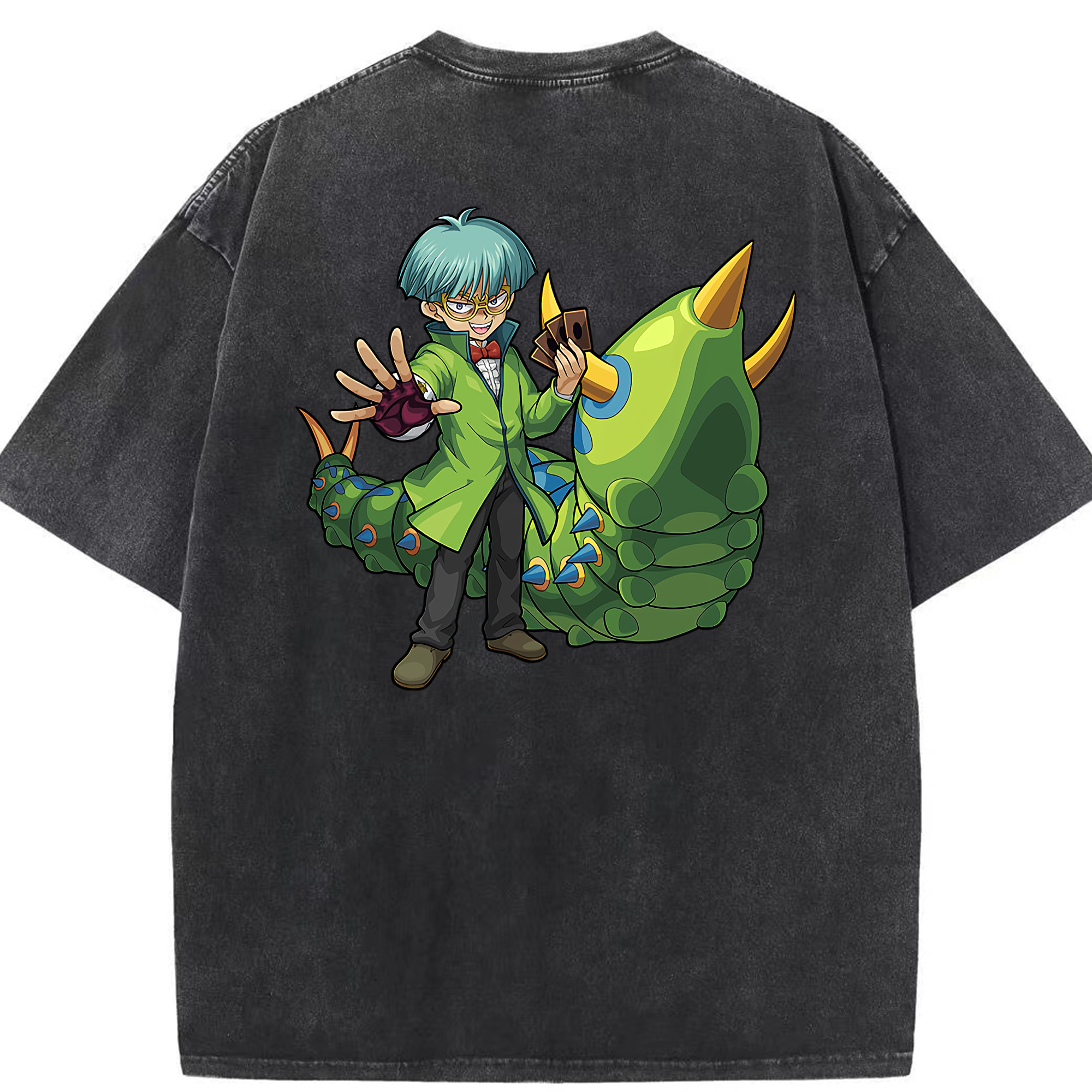 （画像用） 遊☆戯☆王 Yu-Gi-Oh! 綿100% ヴィンテージ風 半袖Tシャツ（背面プリント）