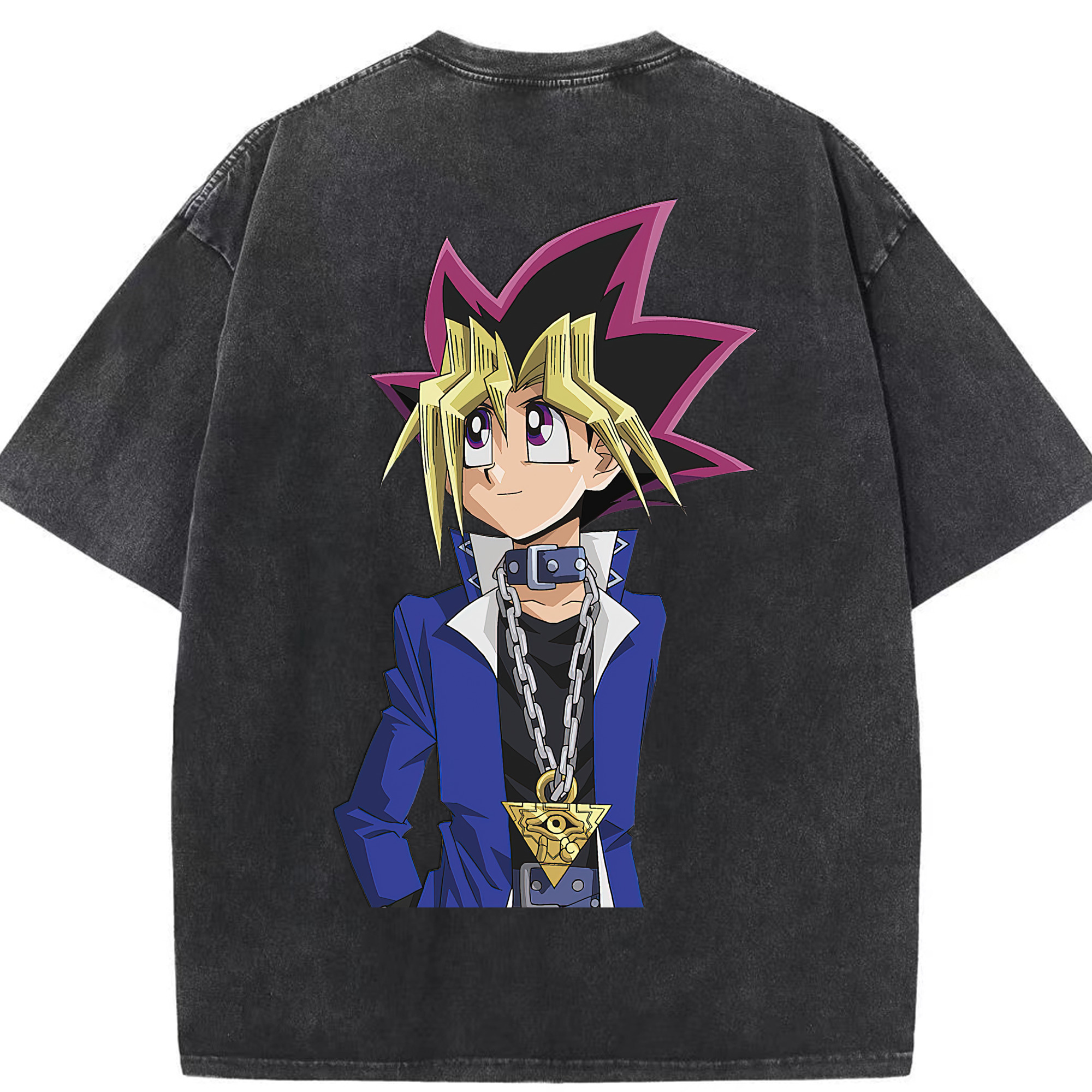 （画像用） 遊☆戯☆王 Yu-Gi-Oh! 綿100% ヴィンテージ風 半袖Tシャツ（背面プリント）