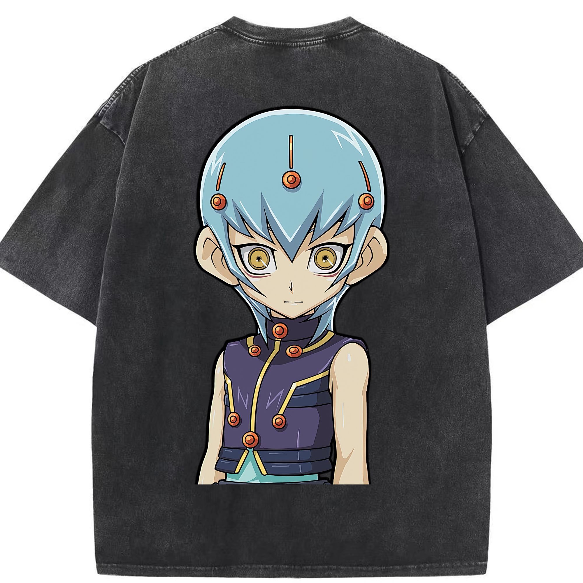 （画像用） 遊☆戯☆王 Yu-Gi-Oh! 綿100% ヴィンテージ風 半袖Tシャツ（背面プリント）