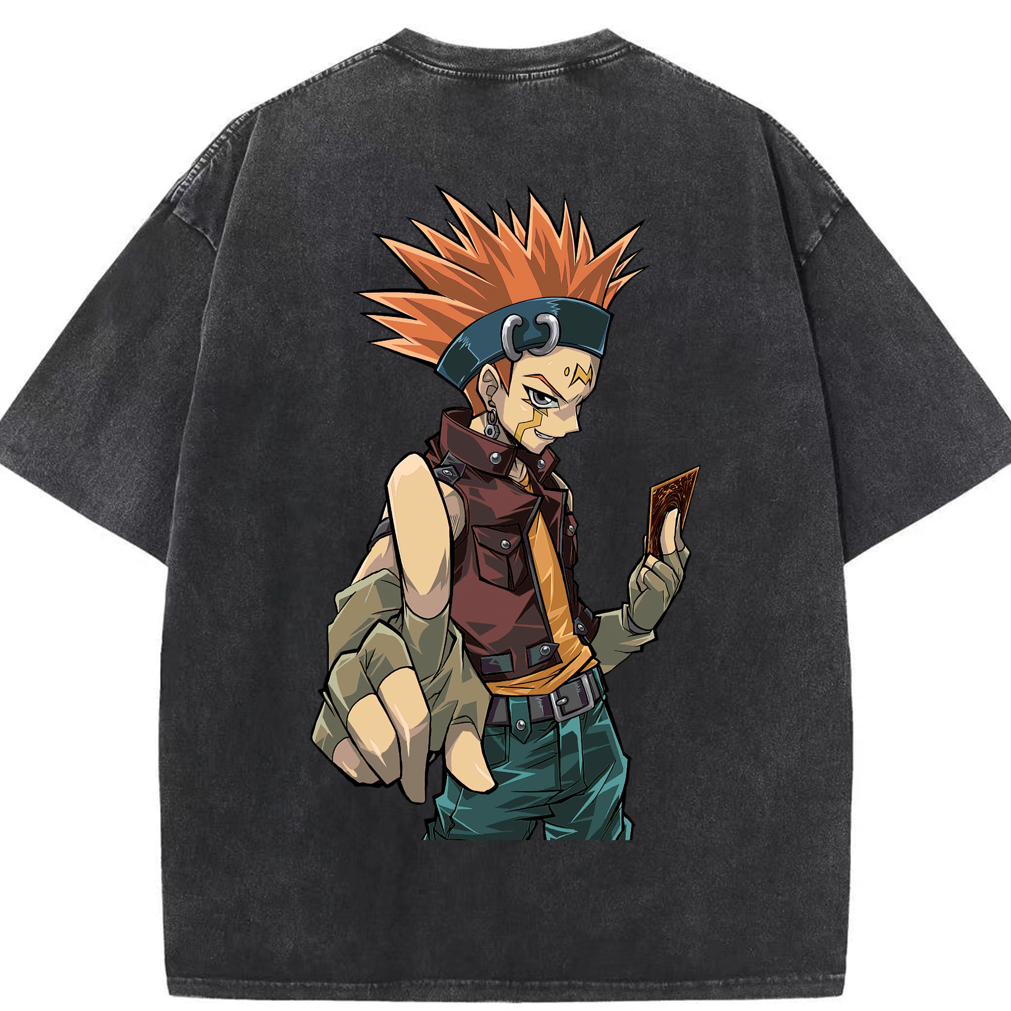 （画像用） 遊☆戯☆王 Yu-Gi-Oh! 綿100% ヴィンテージ風 半袖Tシャツ（背面プリント）