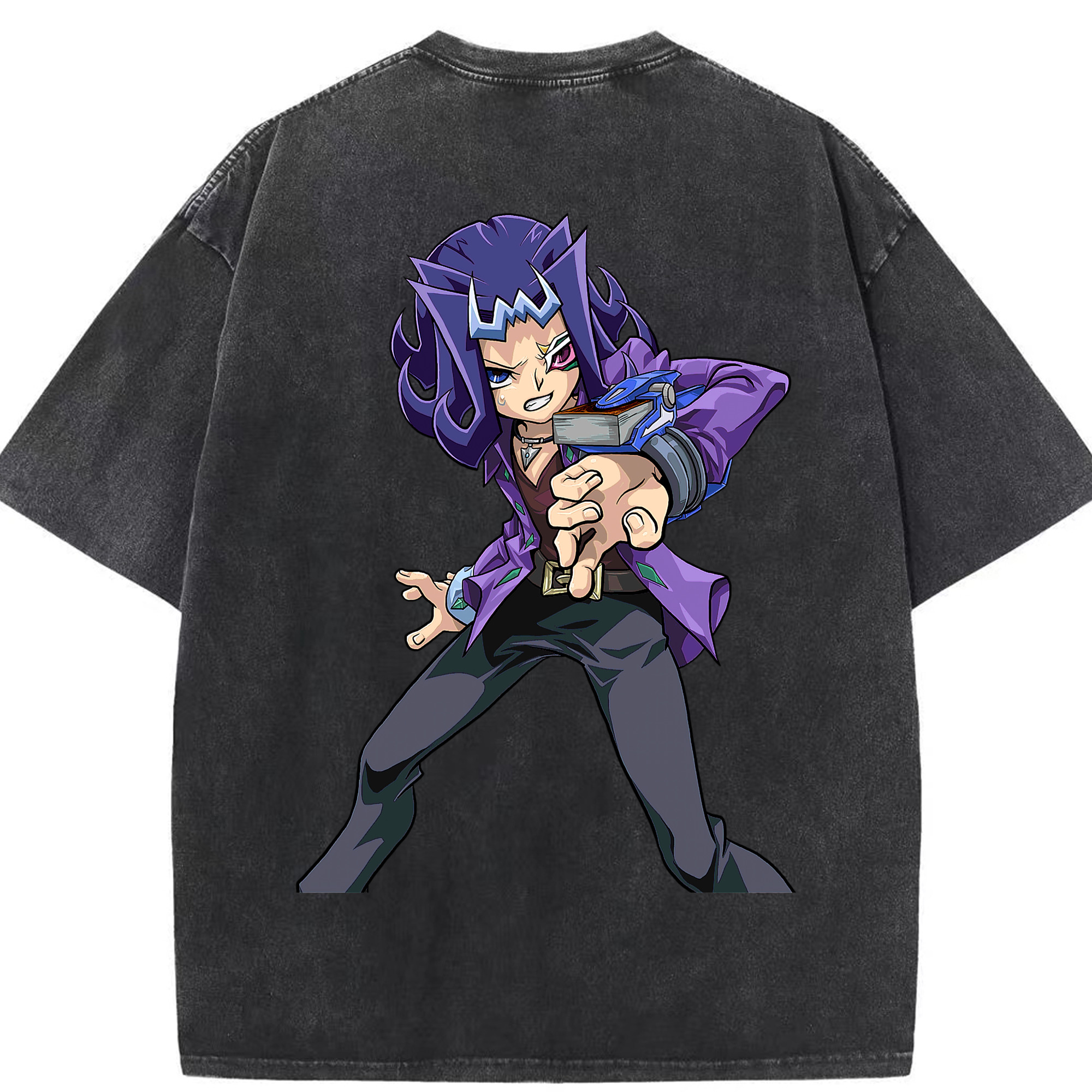 （画像用） 遊☆戯☆王 Yu-Gi-Oh! 綿100% ヴィンテージ風 半袖Tシャツ（背面プリント）