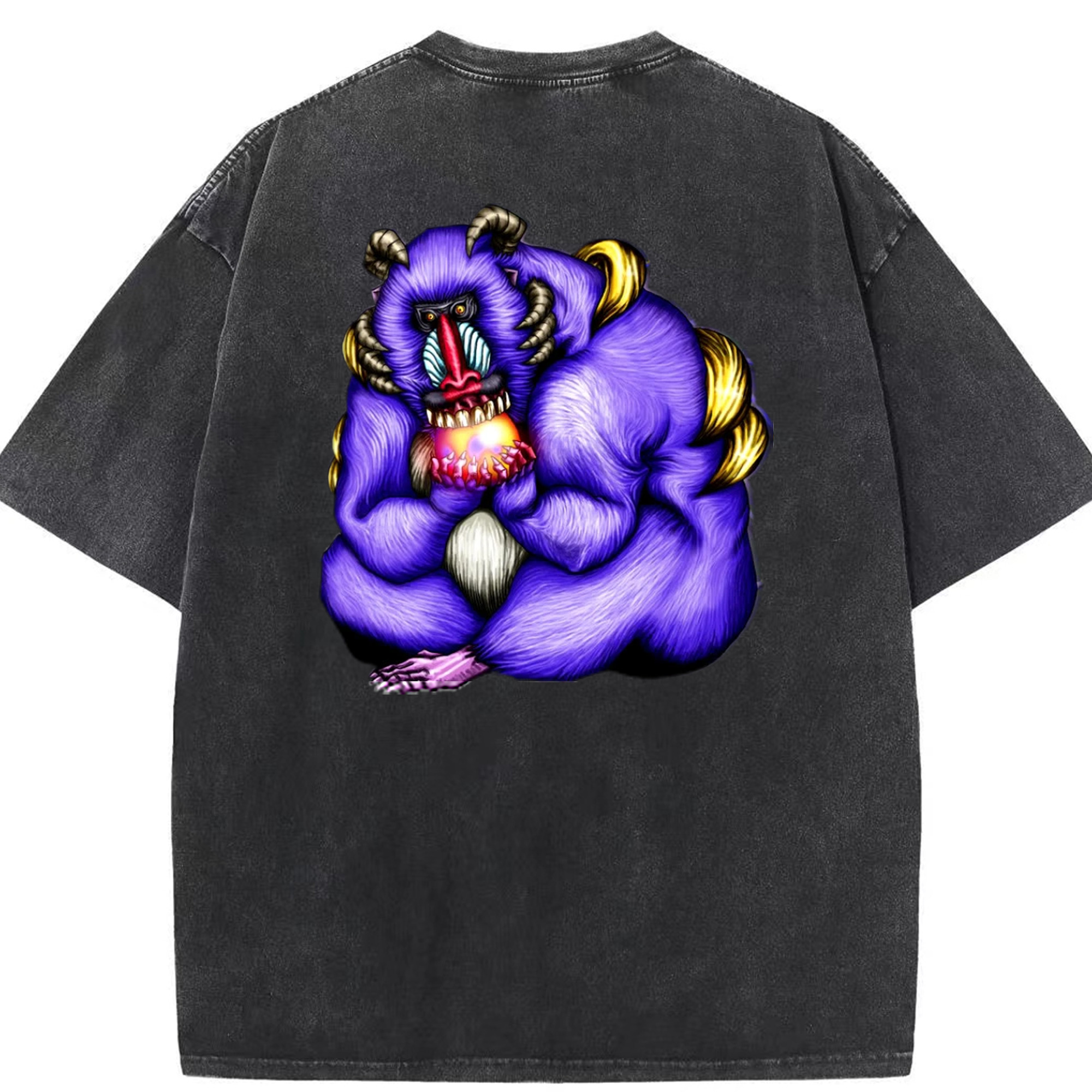 （画像用） 遊☆戯☆王 Yu-Gi-Oh! 綿100% ヴィンテージ風 半袖Tシャツ（背面プリント）