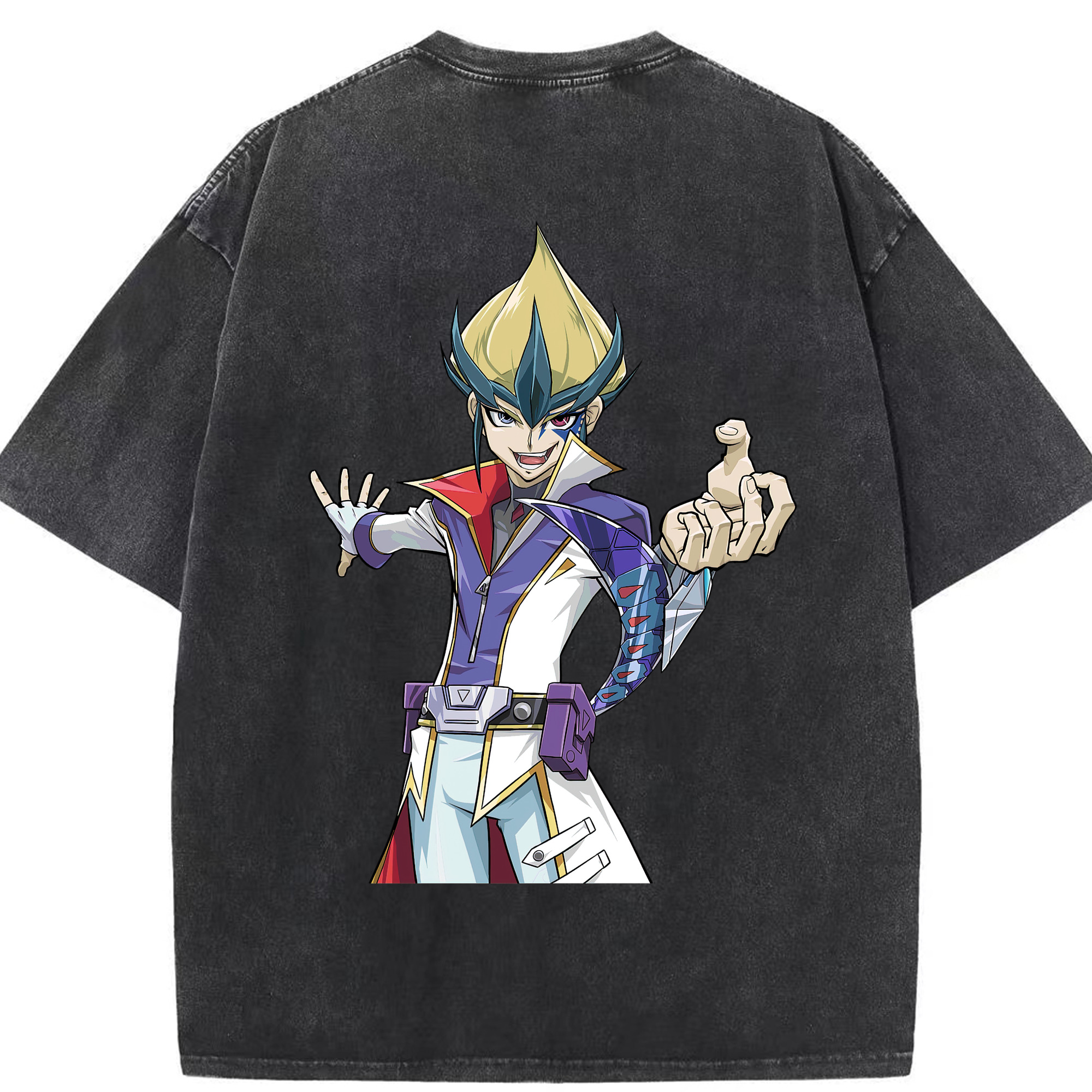 （画像用） 遊☆戯☆王 Yu-Gi-Oh! 綿100% ヴィンテージ風 半袖Tシャツ（背面プリント）