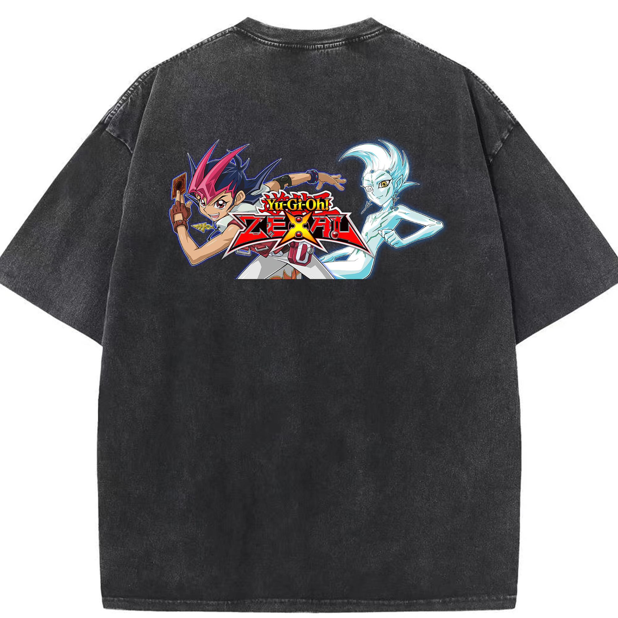 （画像用） 遊☆戯☆王 Yu-Gi-Oh! 綿100% ヴィンテージ風 半袖Tシャツ（背面プリント）