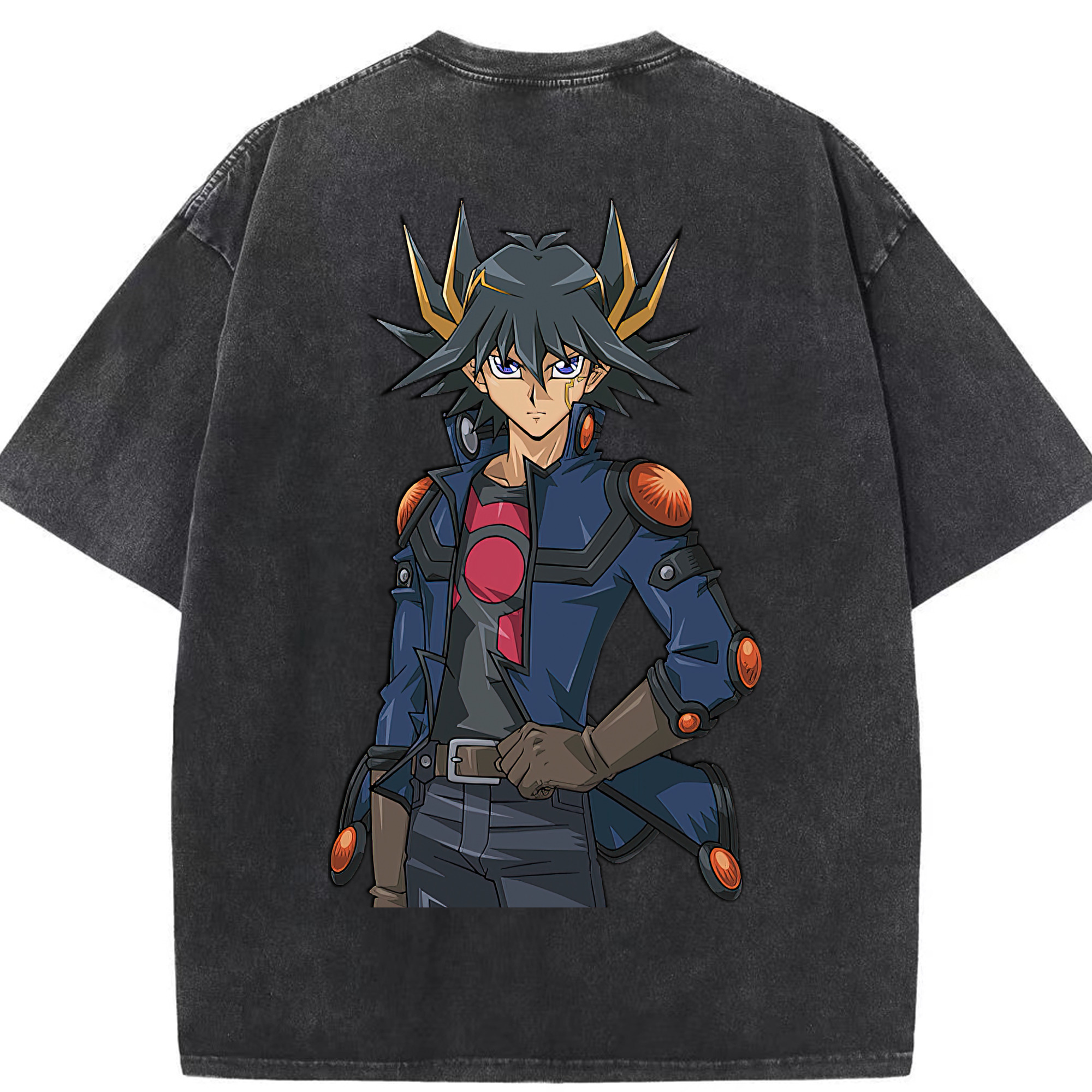 （画像用） 遊☆戯☆王 Yu-Gi-Oh! 綿100% ヴィンテージ風 半袖Tシャツ（背面プリント）