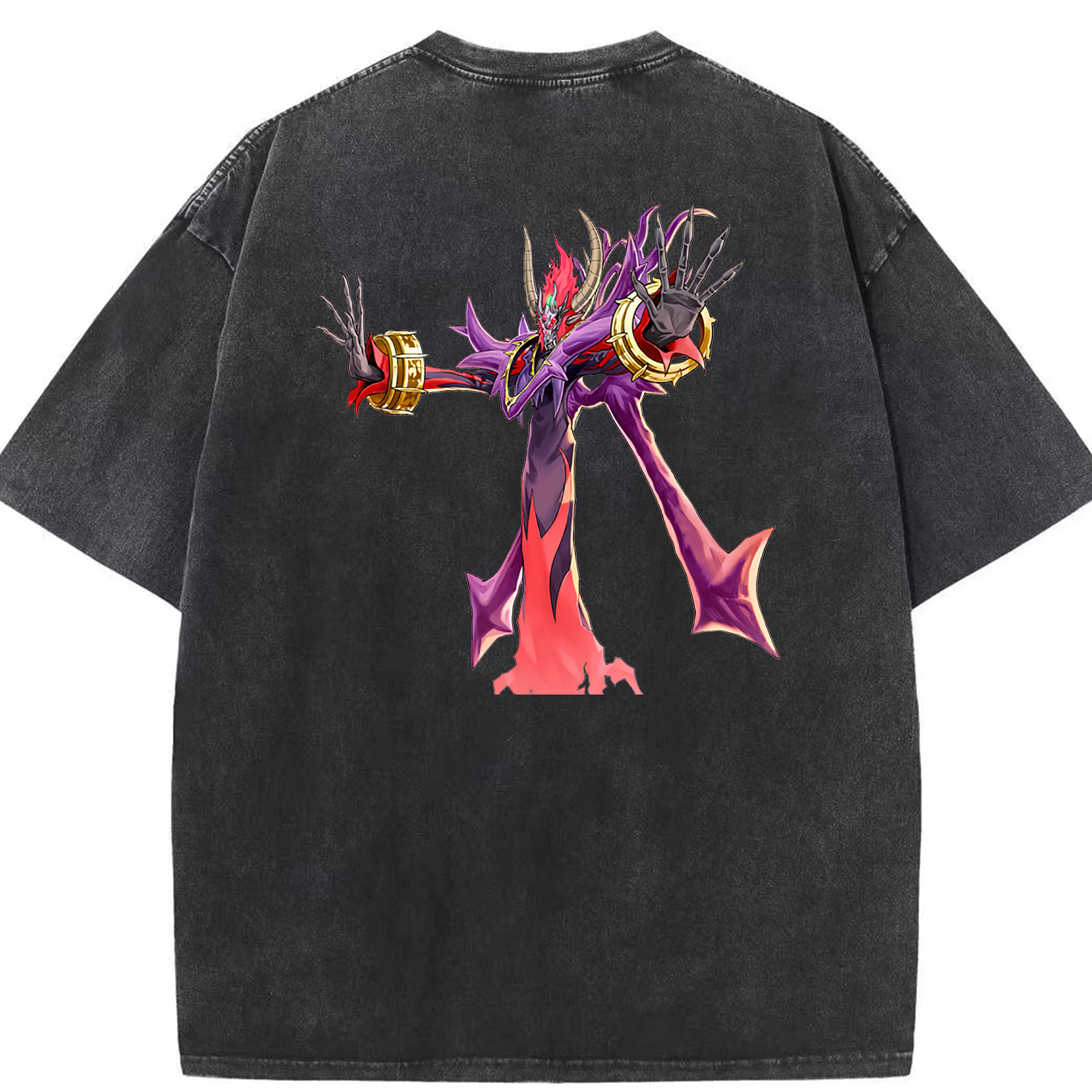（画像用） 遊☆戯☆王 Yu-Gi-Oh! 綿100% ヴィンテージ風 半袖Tシャツ（背面プリント）