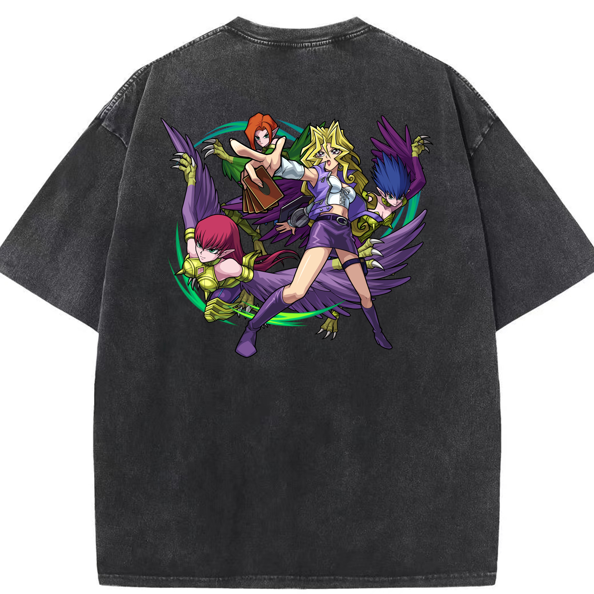 （画像用） 遊☆戯☆王 Yu-Gi-Oh! 綿100% ヴィンテージ風 半袖Tシャツ（背面プリント）
