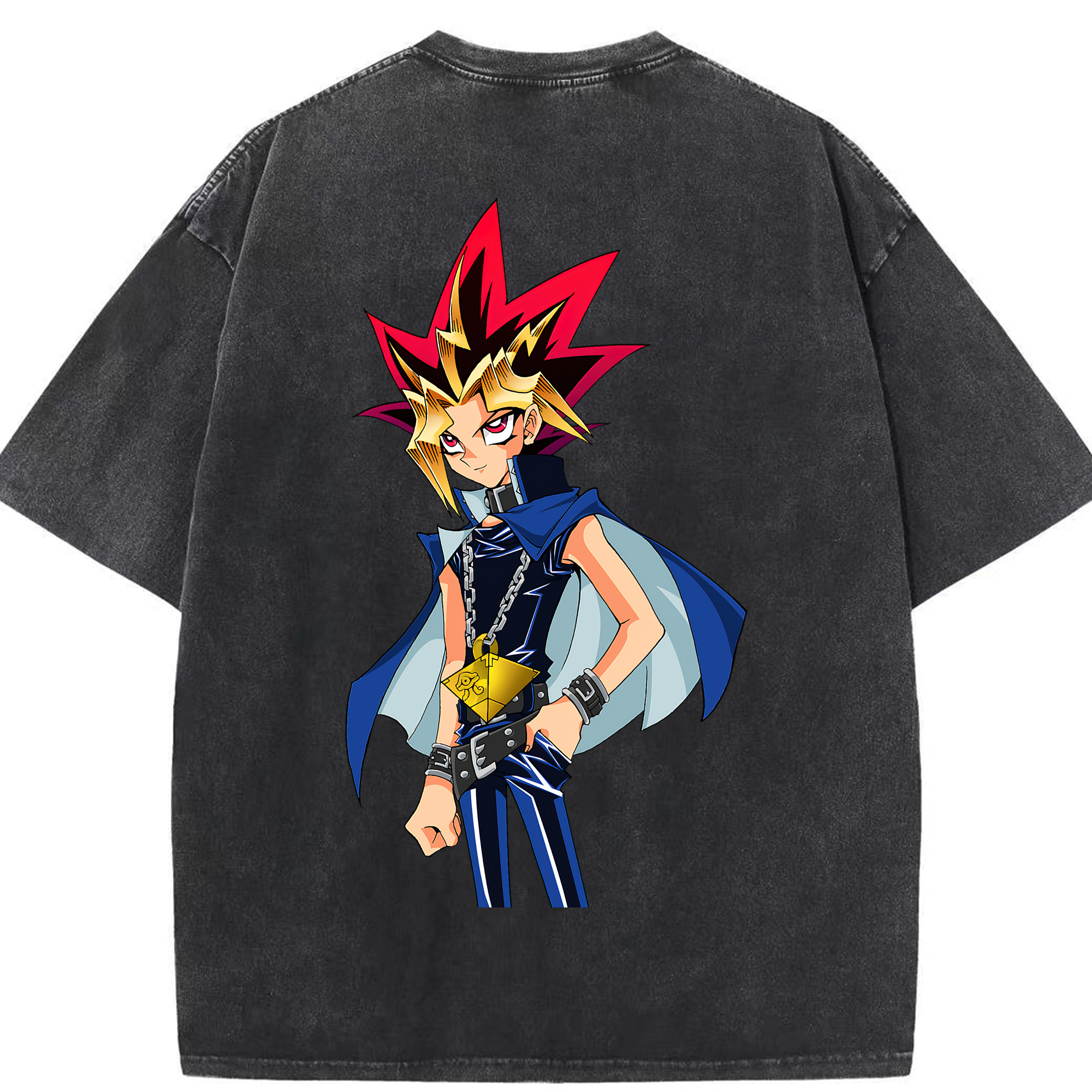 （画像用） 遊☆戯☆王 Yu-Gi-Oh! 綿100% ヴィンテージ風 半袖Tシャツ（背面プリント）
