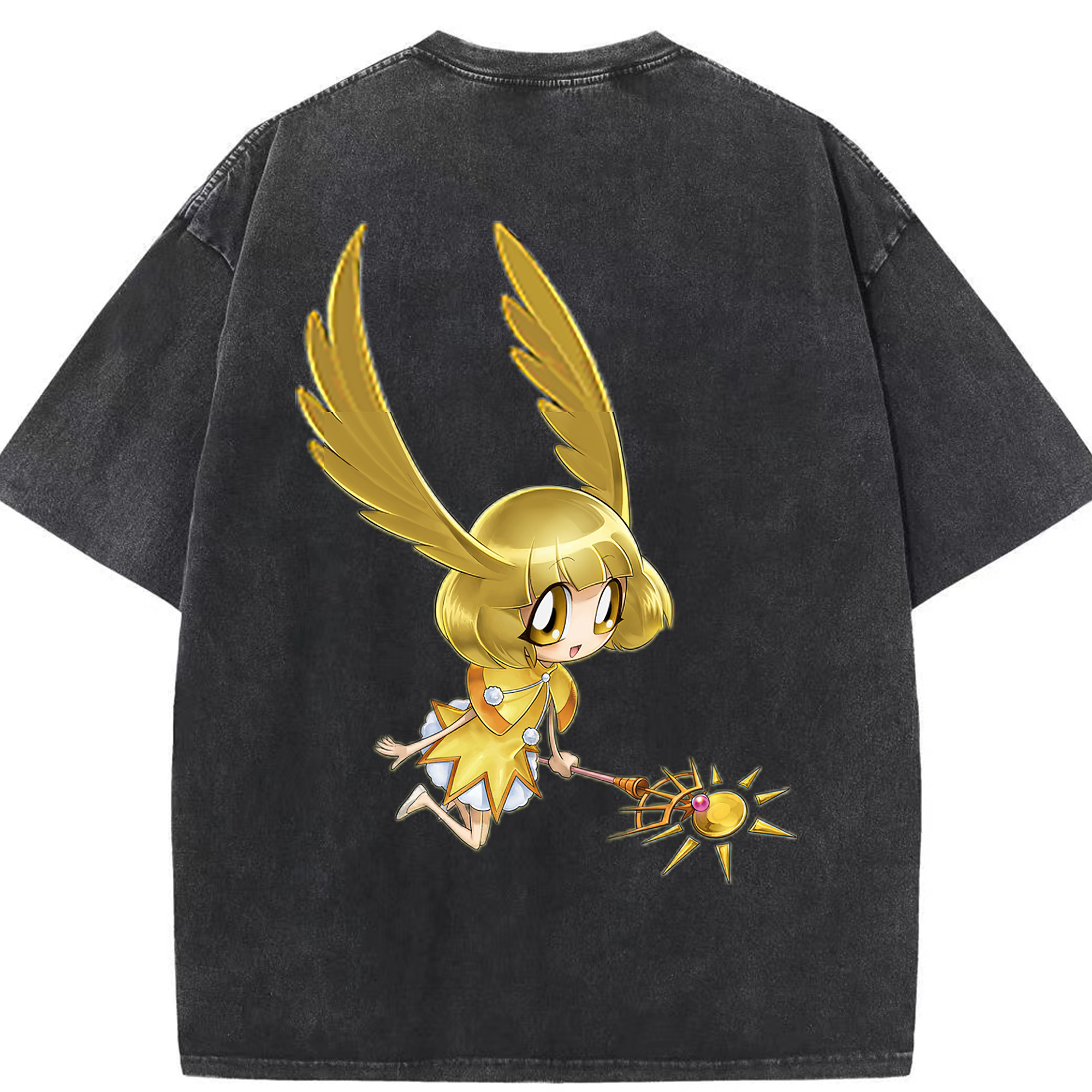 （画像用） 遊☆戯☆王 Yu-Gi-Oh! 綿100% ヴィンテージ風 半袖Tシャツ（背面プリント）
