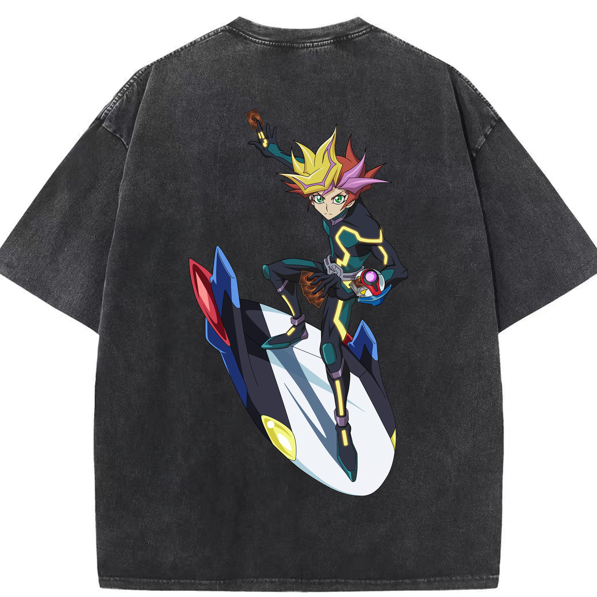 （画像用） 遊☆戯☆王 Yu-Gi-Oh! 綿100% ヴィンテージ風 半袖Tシャツ（背面プリント）