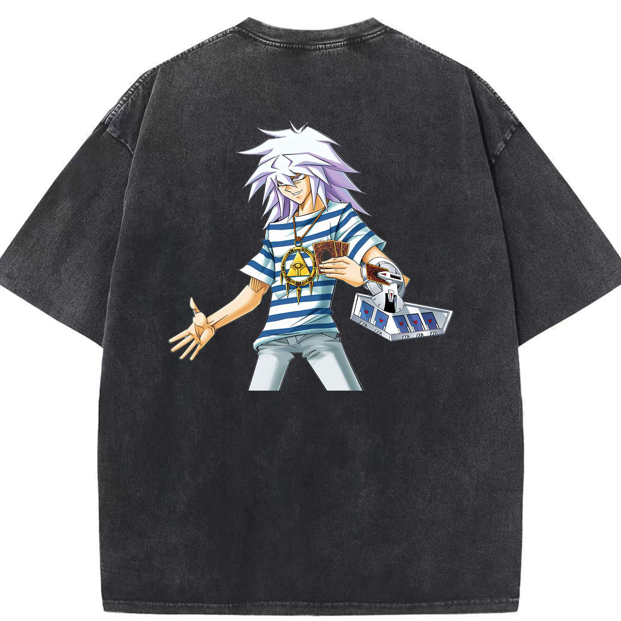（画像用） 遊☆戯☆王 Yu-Gi-Oh! 綿100% ヴィンテージ風 半袖Tシャツ（背面プリント）
