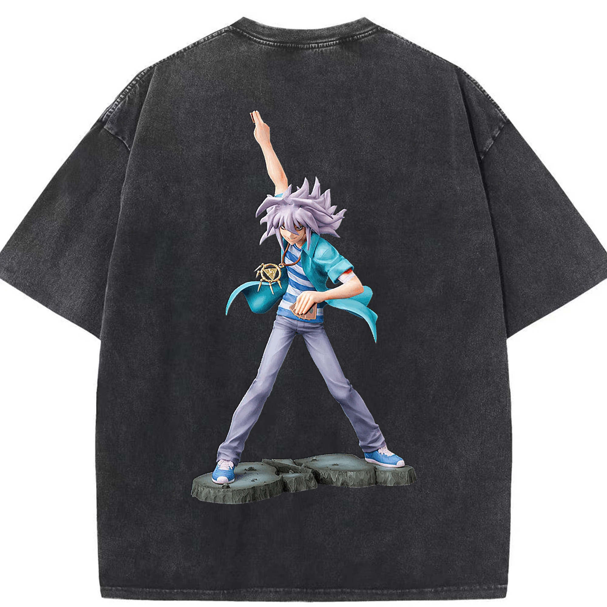 （画像用） 遊☆戯☆王 Yu-Gi-Oh! 綿100% ヴィンテージ風 半袖Tシャツ（背面プリント）