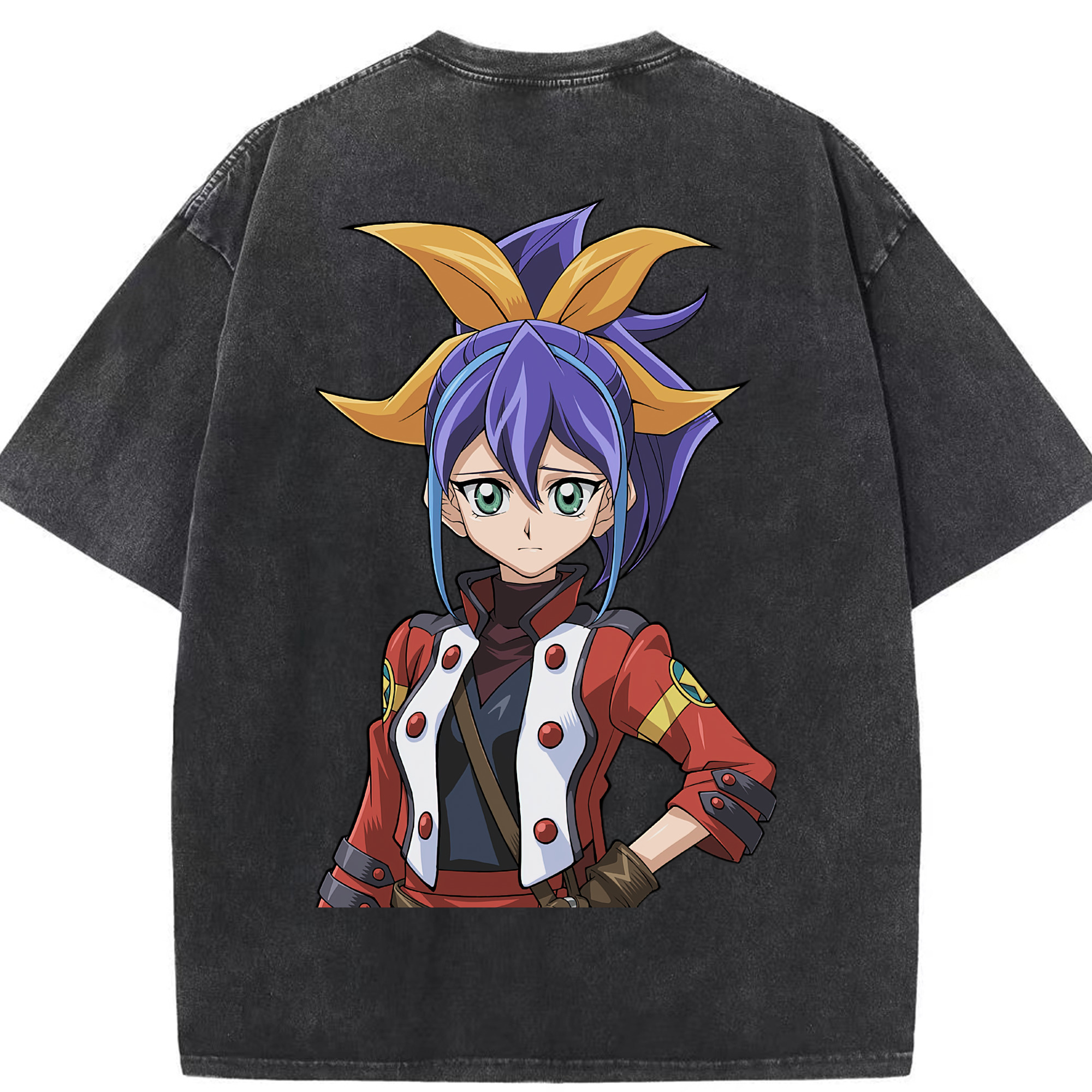 （画像用） 遊☆戯☆王 Yu-Gi-Oh! 綿100% ヴィンテージ風 半袖Tシャツ（背面プリント）