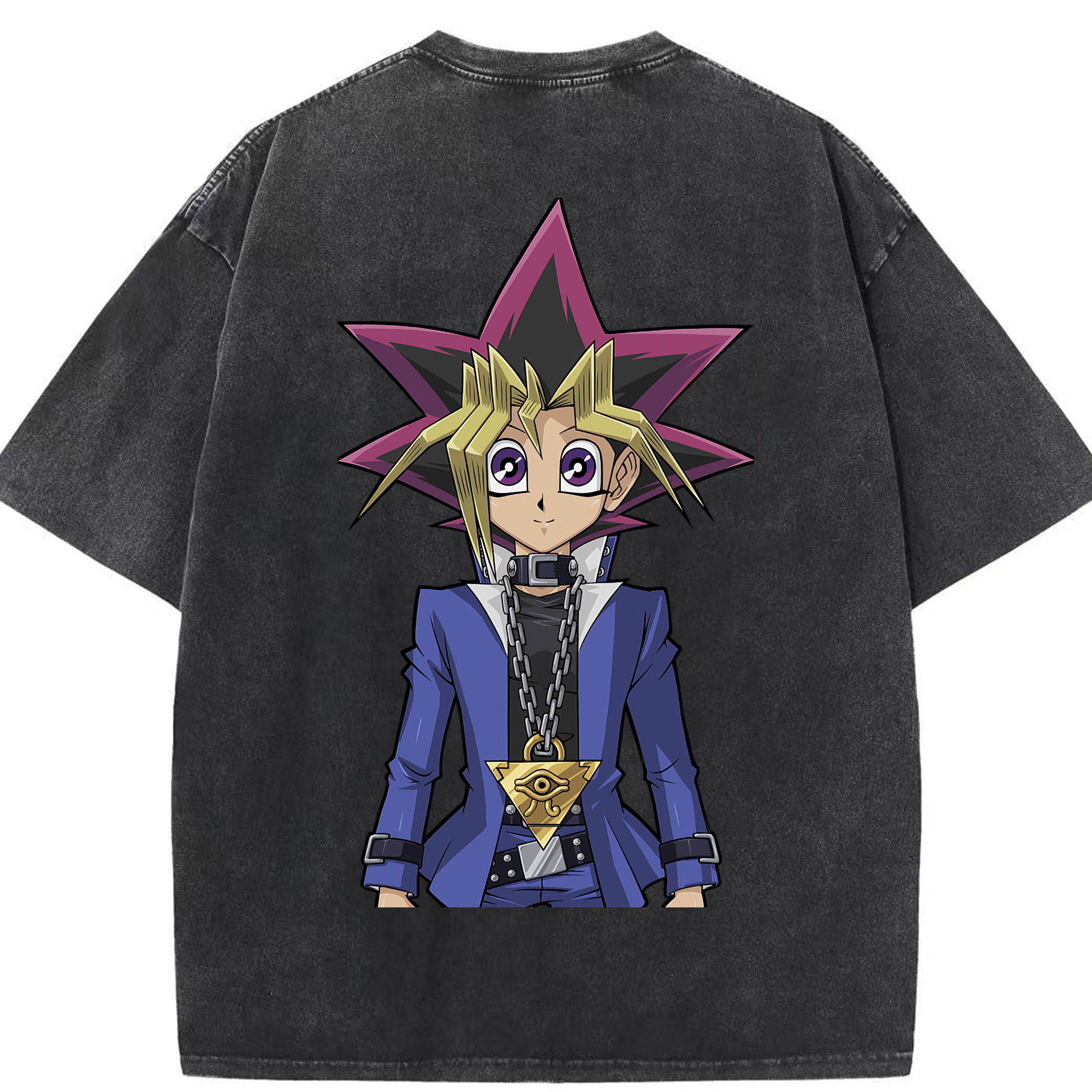 （画像用） 遊☆戯☆王 Yu-Gi-Oh! 綿100% ヴィンテージ風 半袖Tシャツ（背面プリント）