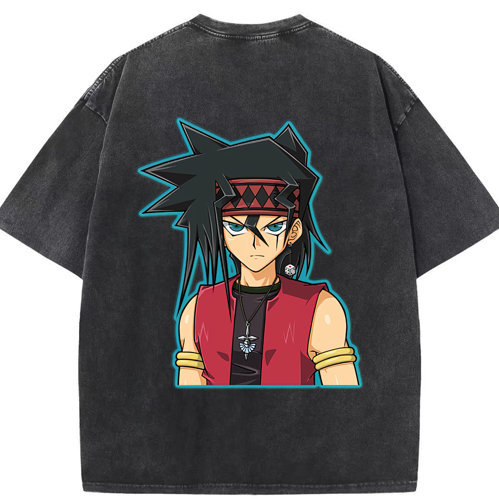 （画像用） 遊☆戯☆王 Yu-Gi-Oh! 綿100% ヴィンテージ風 半袖Tシャツ（背面プリント）