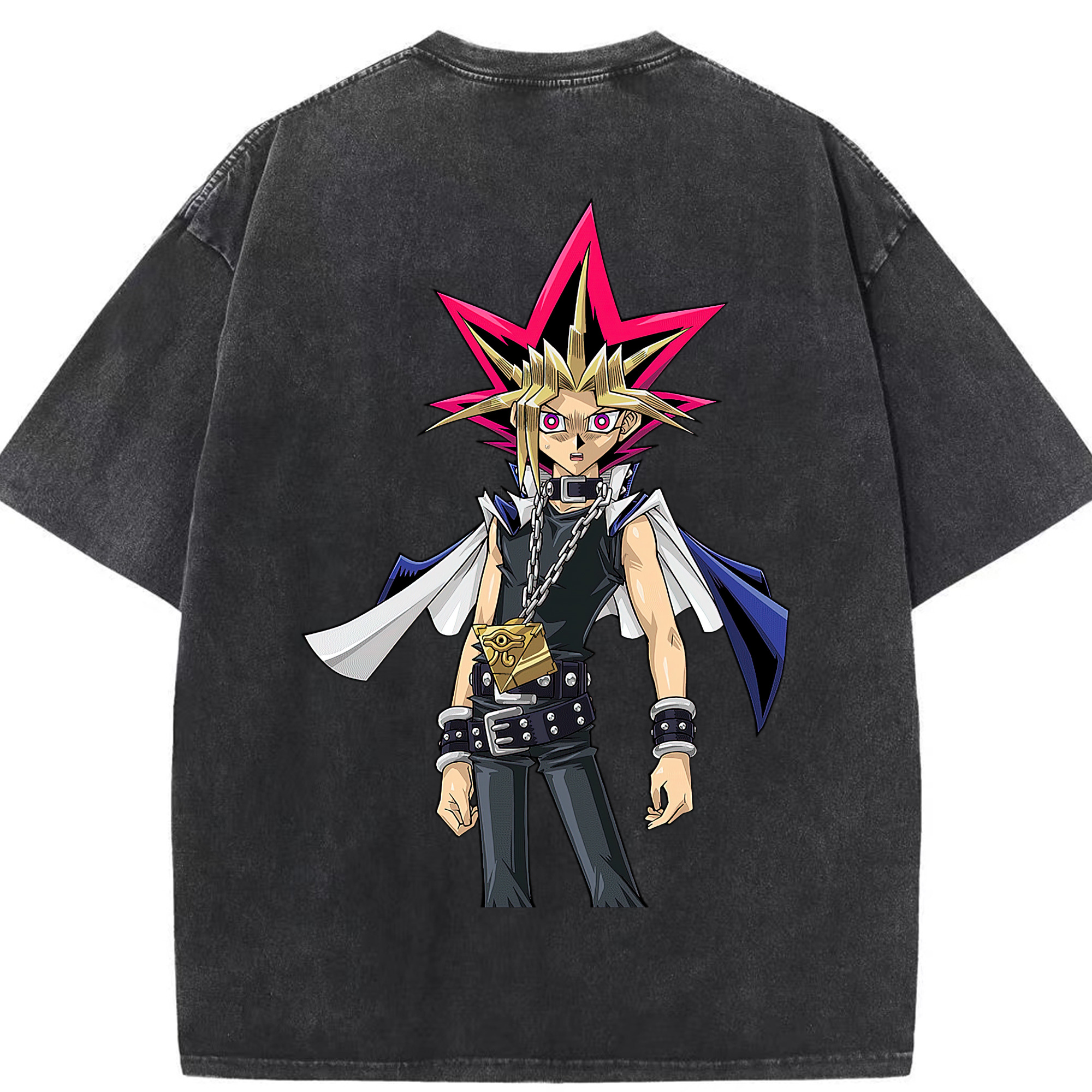 （画像用） 遊☆戯☆王 Yu-Gi-Oh! 綿100% ヴィンテージ風 半袖Tシャツ（背面プリント）