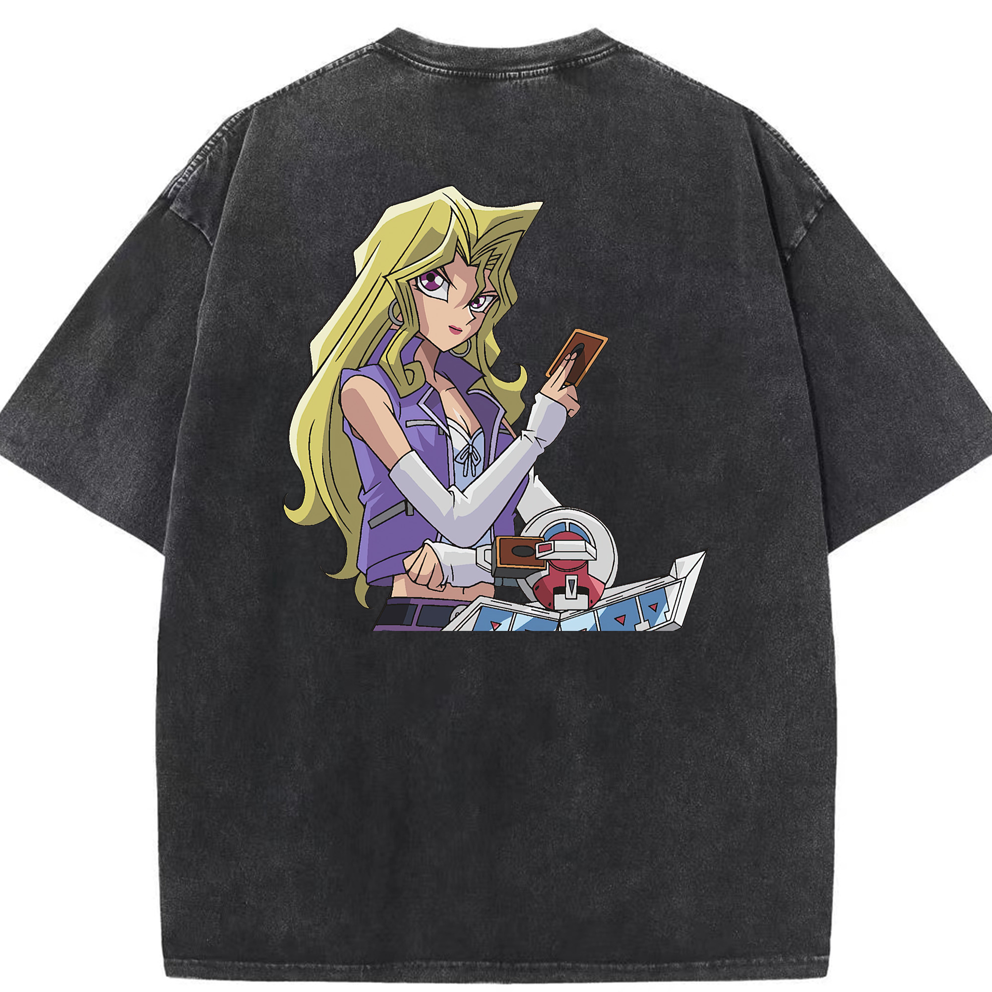 （画像用） 遊☆戯☆王 Yu-Gi-Oh! 綿100% ヴィンテージ風 半袖Tシャツ（背面プリント）