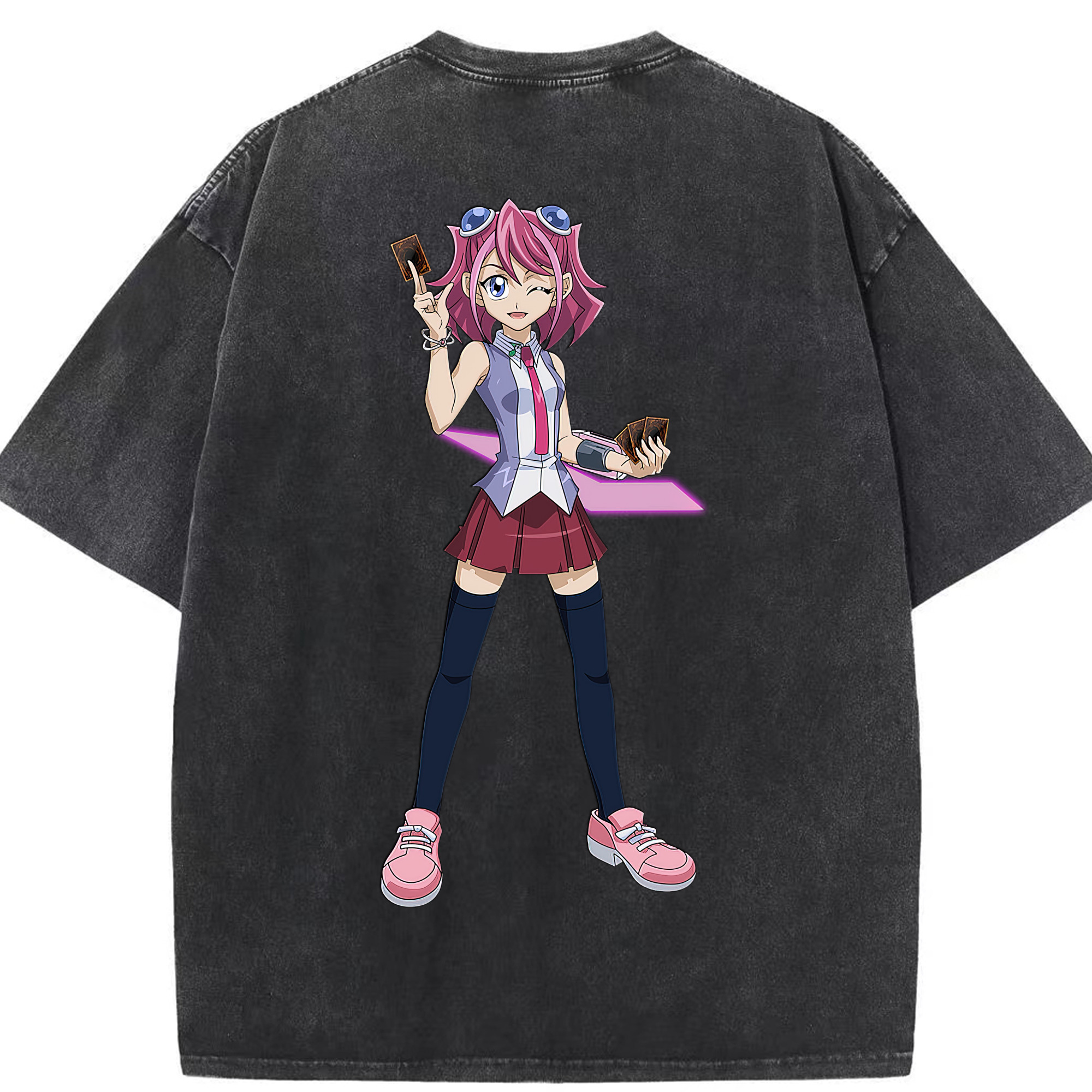 （画像用） 遊☆戯☆王 Yu-Gi-Oh! 綿100% ヴィンテージ風 半袖Tシャツ（背面プリント）
