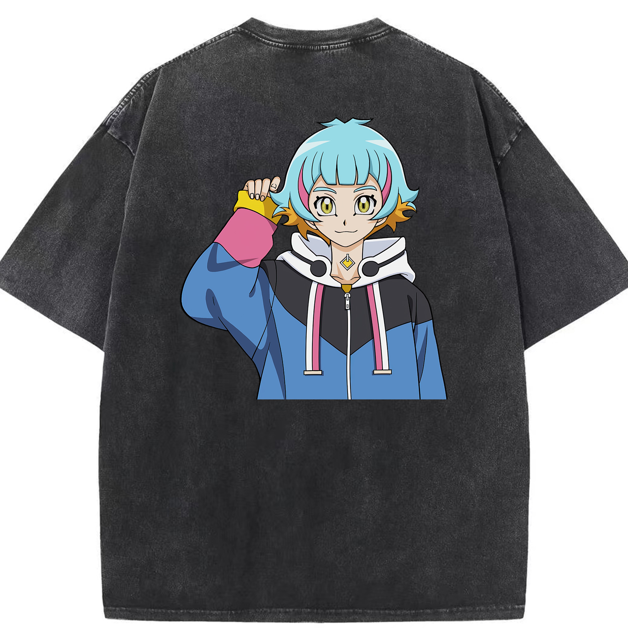 （画像用） 遊☆戯☆王 Yu-Gi-Oh! 綿100% ヴィンテージ風 半袖Tシャツ（背面プリント）