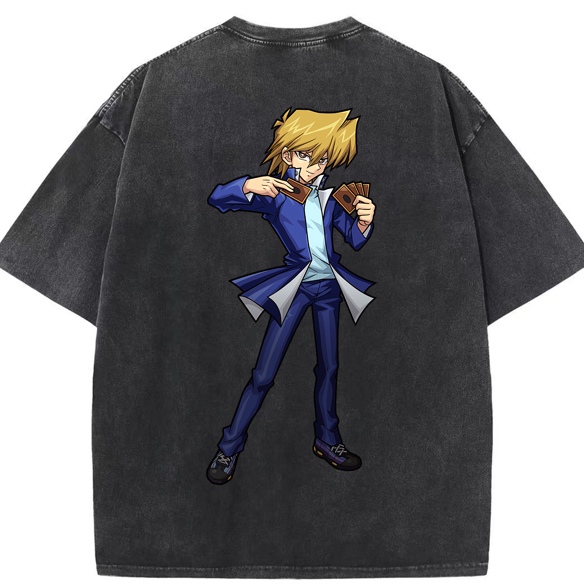 （画像用） 遊☆戯☆王 Yu-Gi-Oh! 綿100% ヴィンテージ風 半袖Tシャツ（背面プリント）