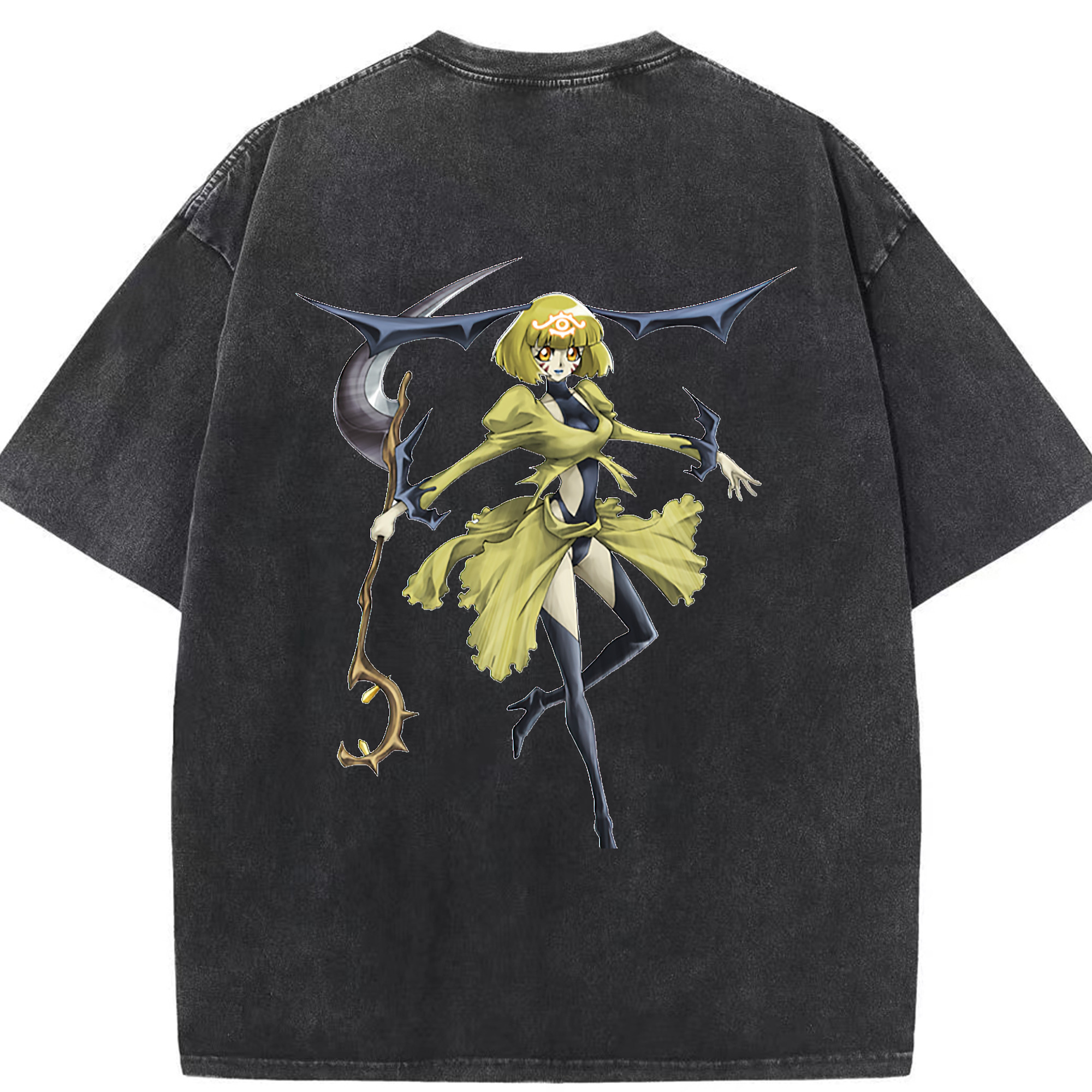 （画像用） 遊☆戯☆王 Yu-Gi-Oh! 綿100% ヴィンテージ風 半袖Tシャツ（背面プリント）