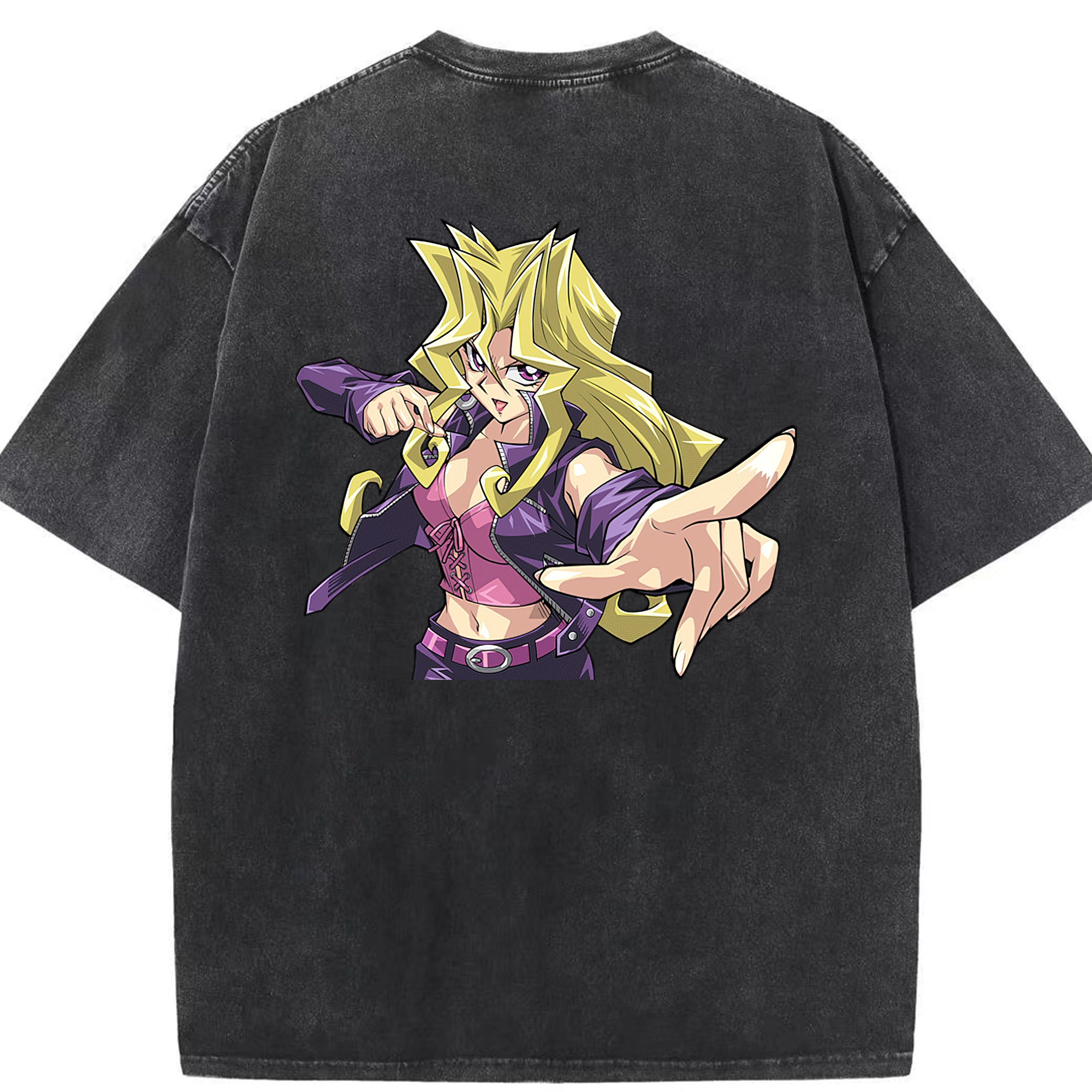 （画像用） 遊☆戯☆王 Yu-Gi-Oh! 綿100% ヴィンテージ風 半袖Tシャツ（背面プリント）