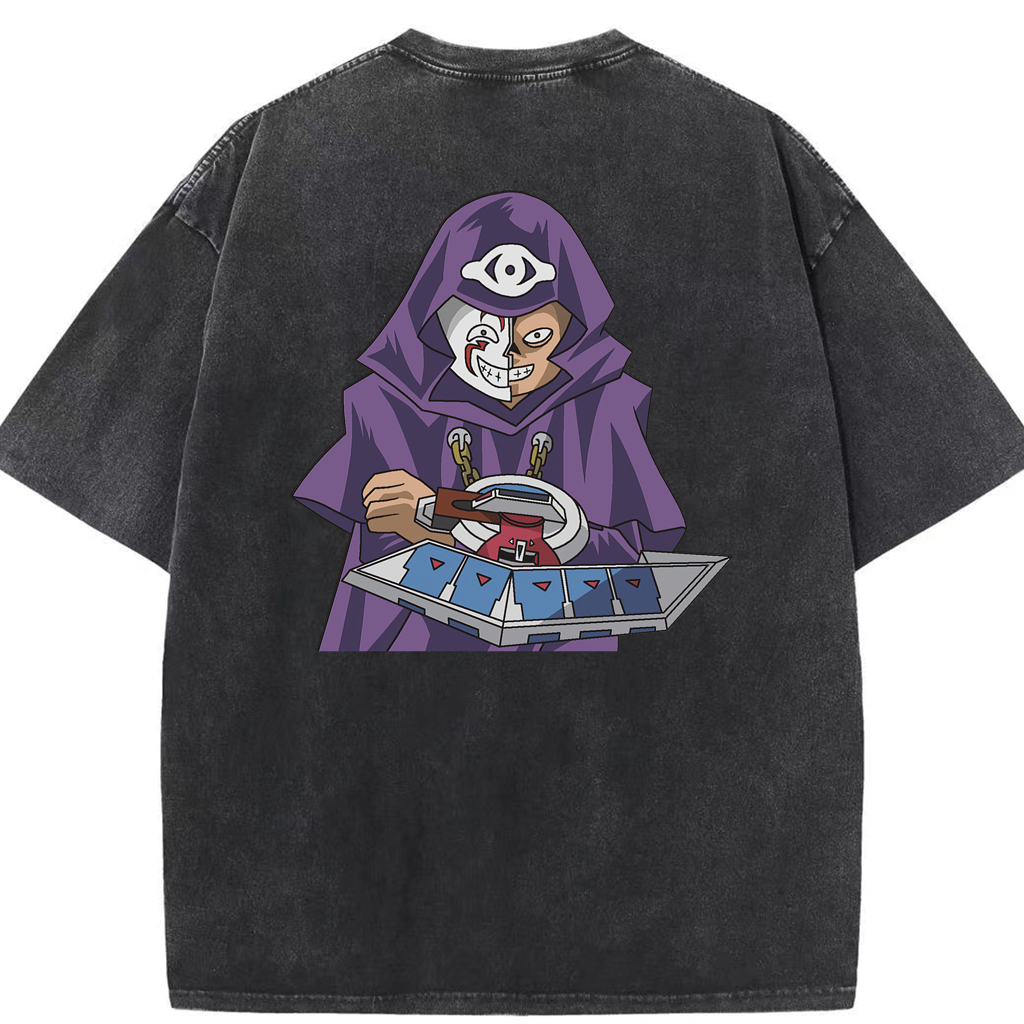 （画像用） 遊☆戯☆王 Yu-Gi-Oh! 綿100% ヴィンテージ風 半袖Tシャツ（背面プリント）