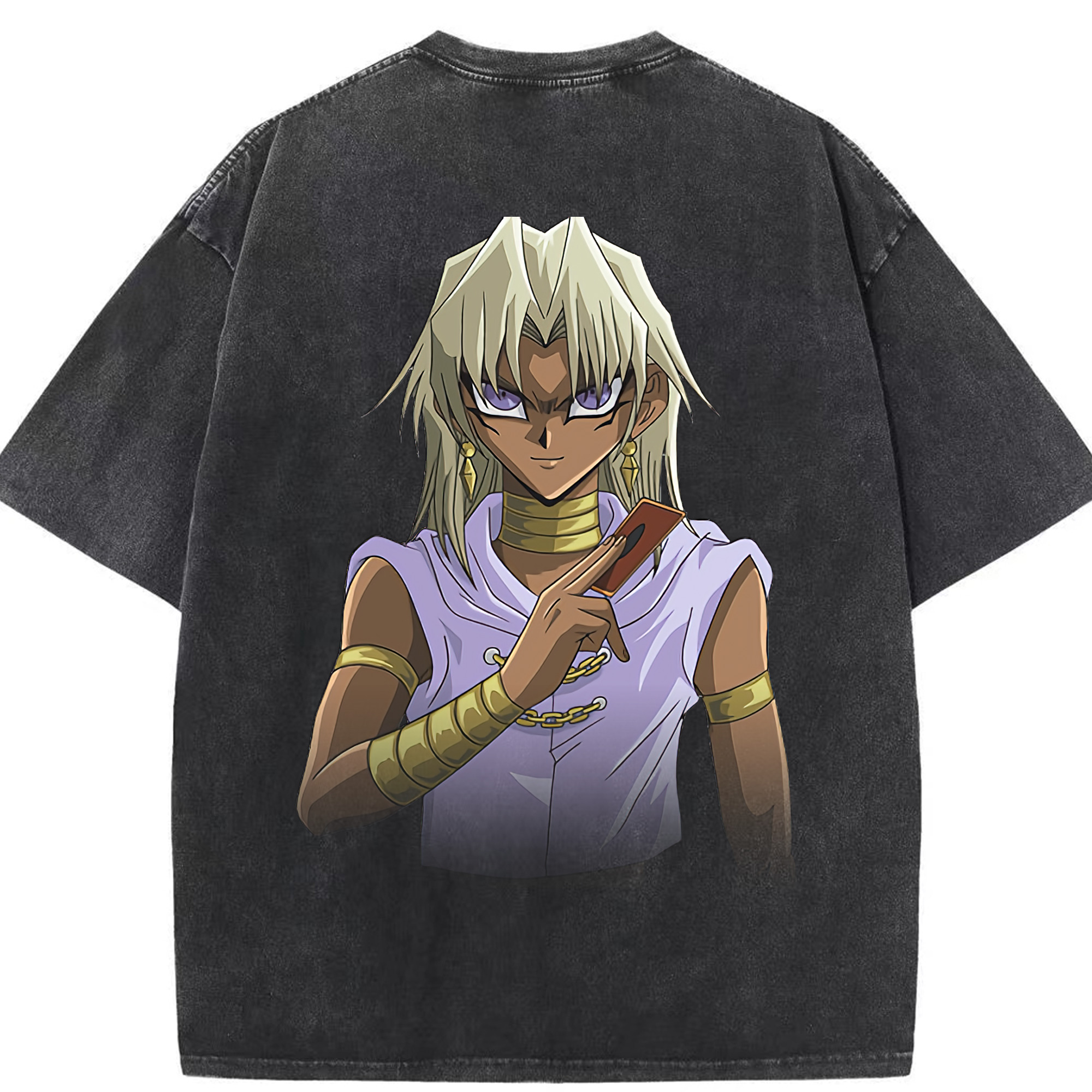 （画像用） 遊☆戯☆王 Yu-Gi-Oh! 綿100% ヴィンテージ風 半袖Tシャツ（背面プリント）