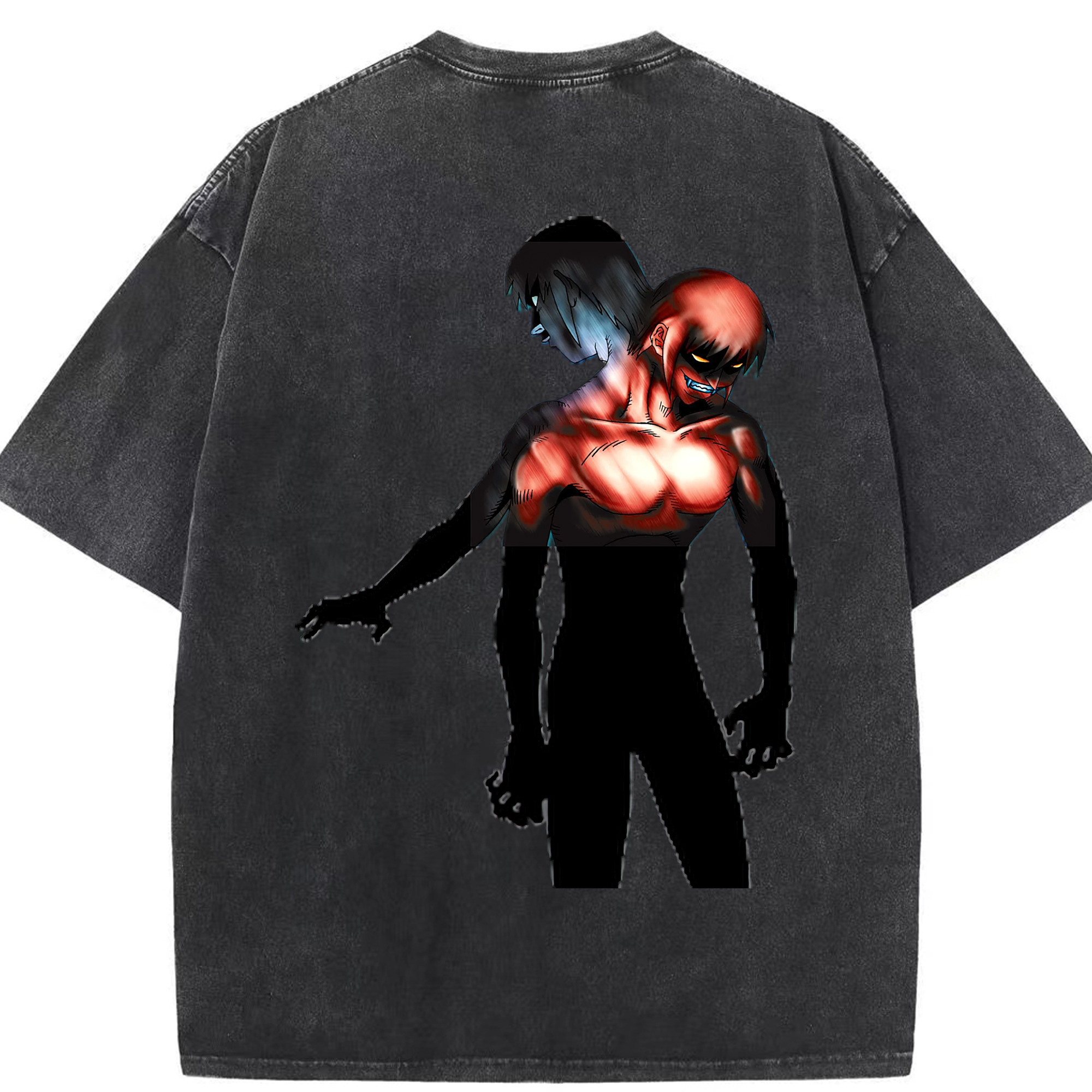 （画像用） 遊☆戯☆王 Yu-Gi-Oh! 綿100% ヴィンテージ風 半袖Tシャツ（背面プリント）