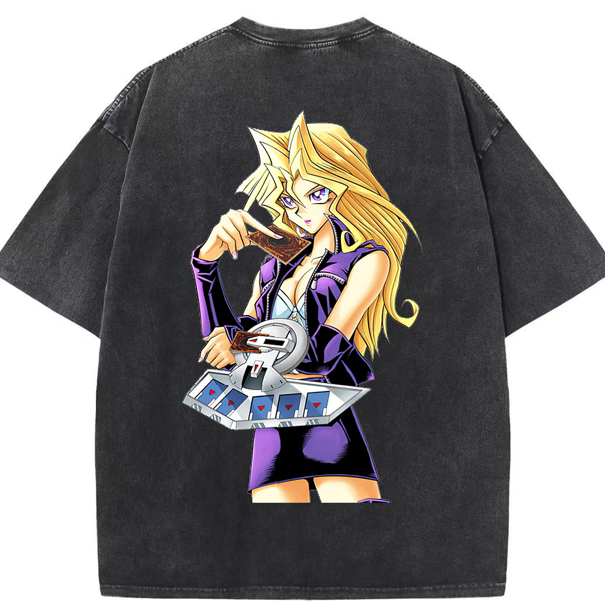（画像用） 遊☆戯☆王 Yu-Gi-Oh! 綿100% ヴィンテージ風 半袖Tシャツ（背面プリント）